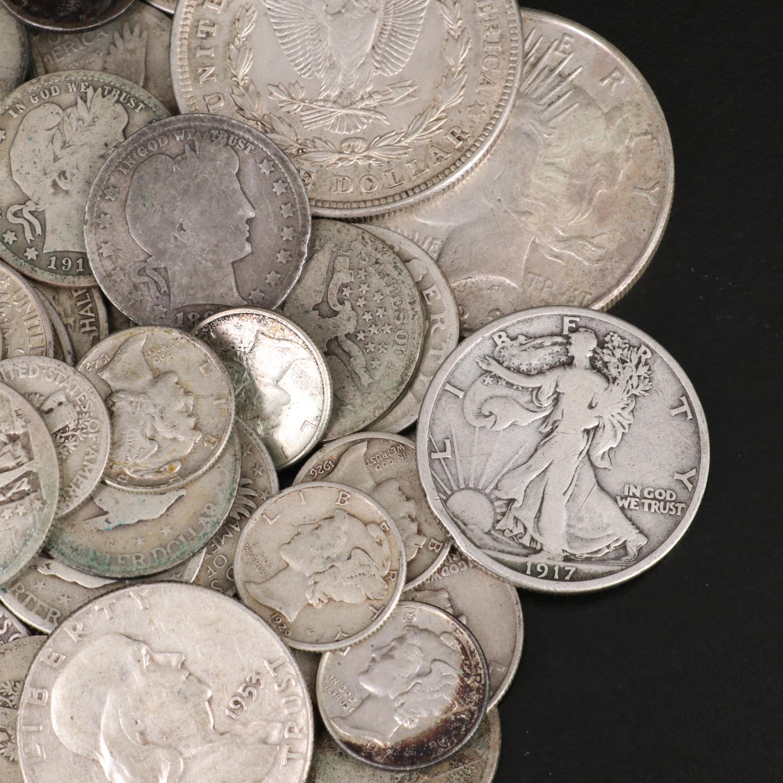 Forty-Eight Antique to Vintage U.S. Silver Coins
