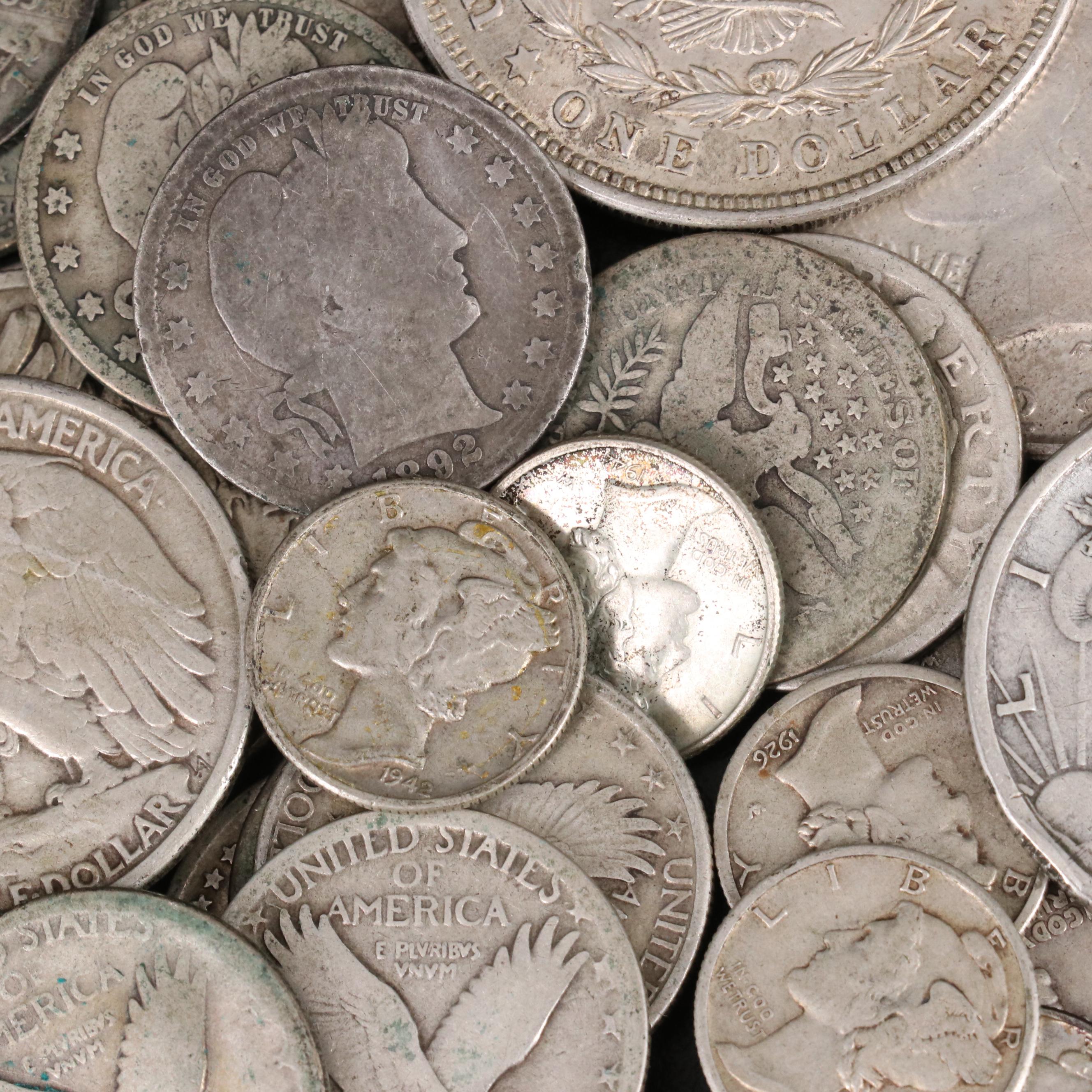 Forty-Eight Antique to Vintage U.S. Silver Coins
