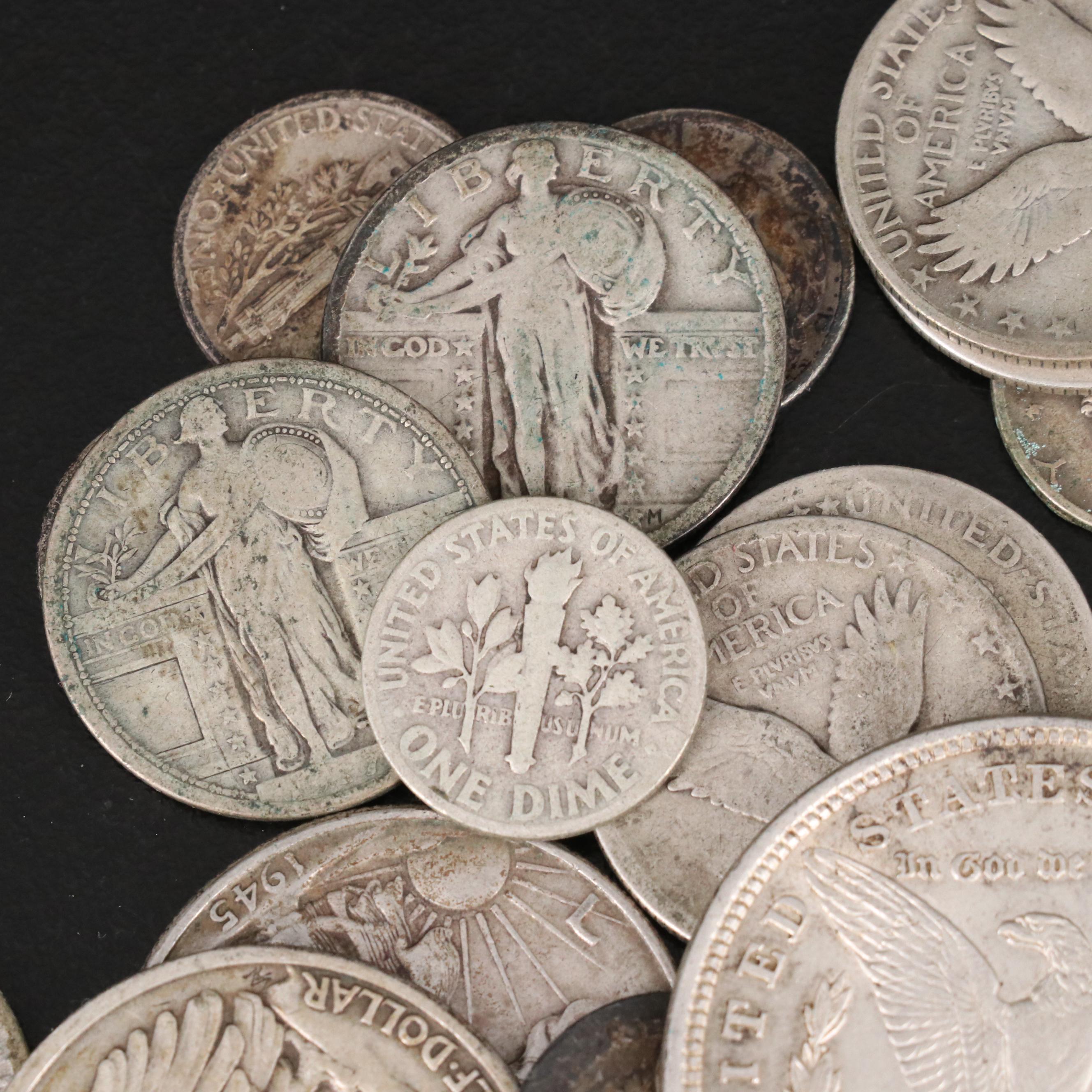 Forty-Eight Antique to Vintage U.S. Silver Coins