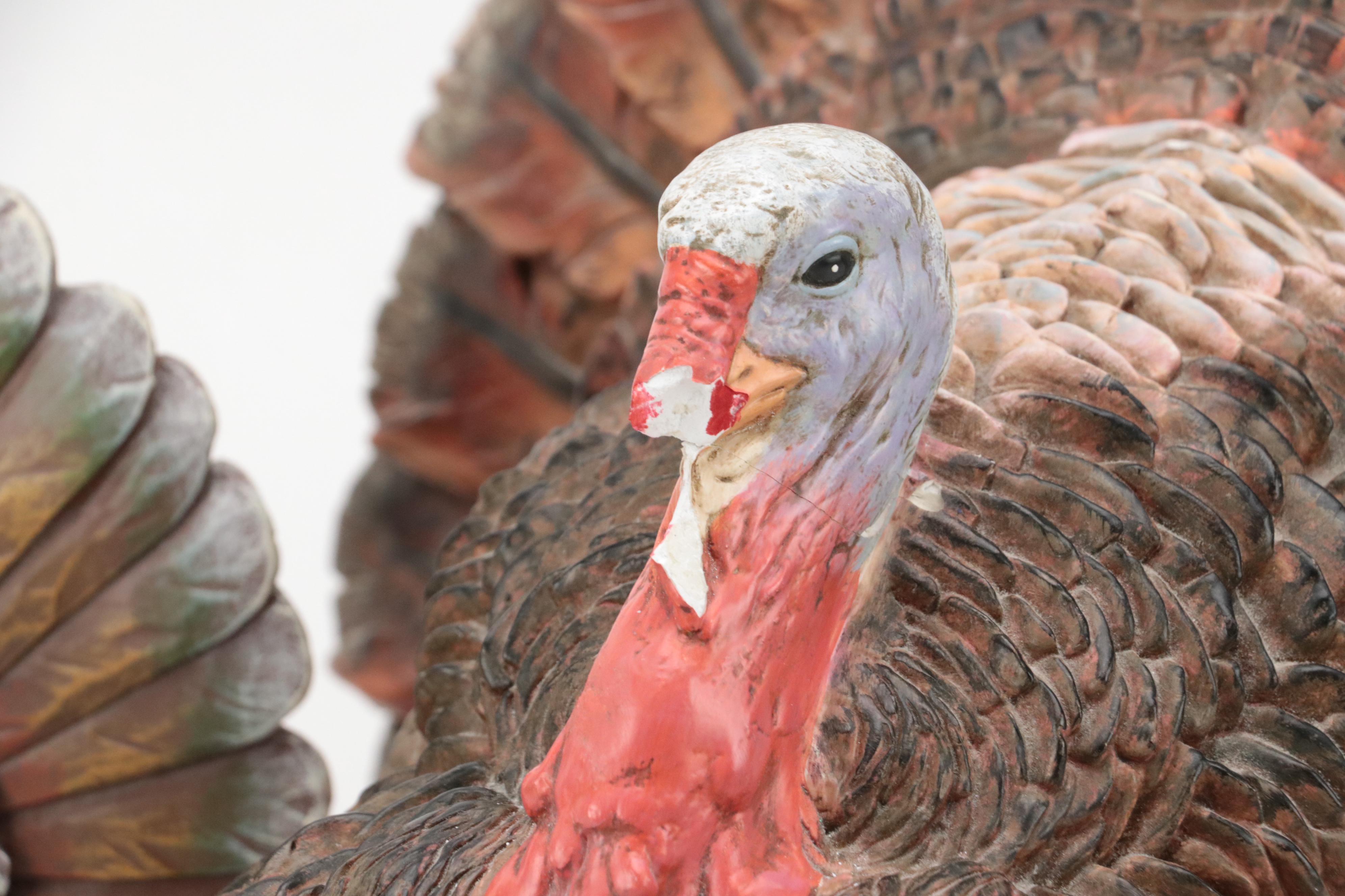 Midwest Carved Resin Turkey Figurine with More Resin Turkey Figurines