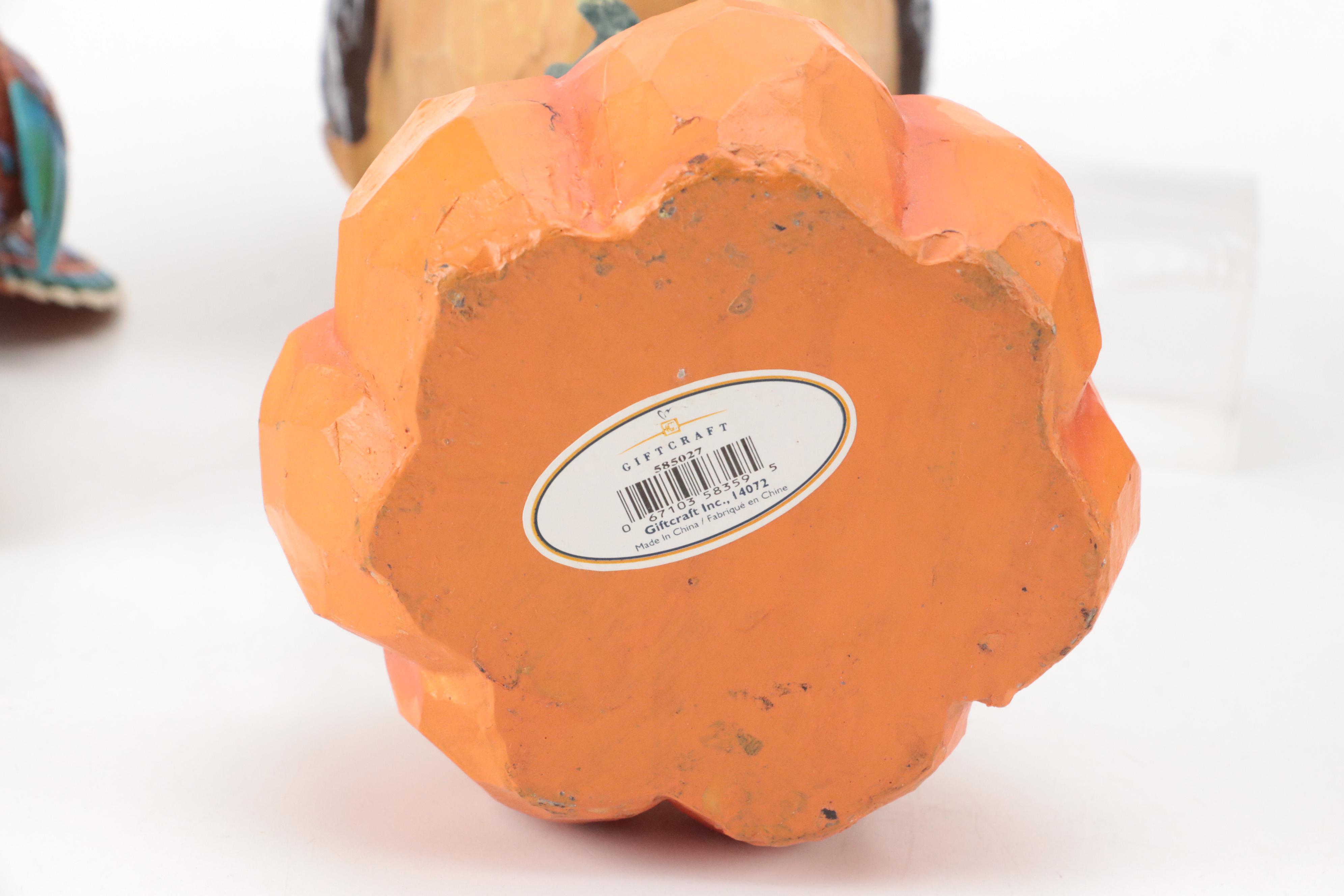 Midwest Carved Resin Turkey Figurine with More Resin Turkey Figurines