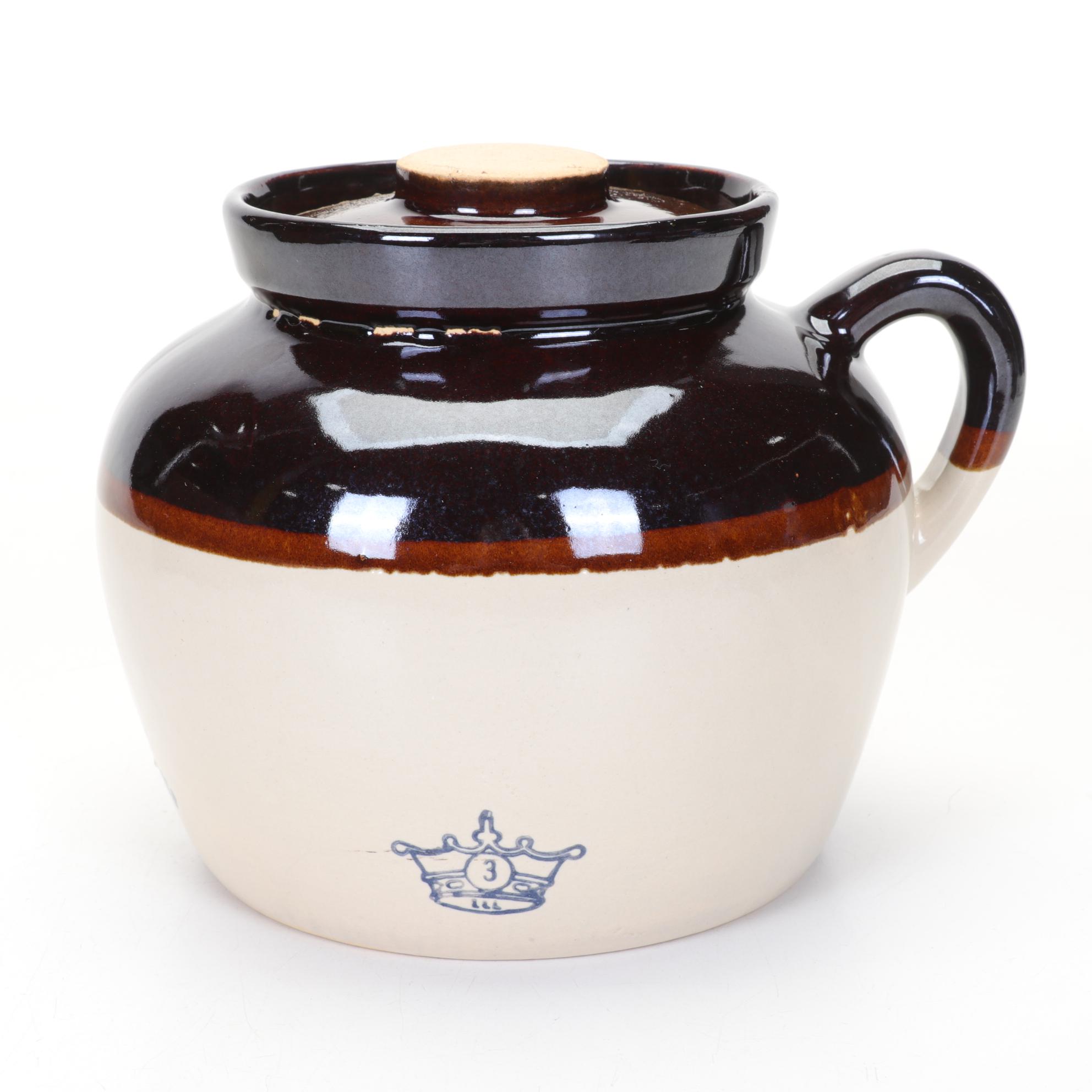 Durgin Park Market Bean Pot Crock and Western Cartridge Co. Wooden Box