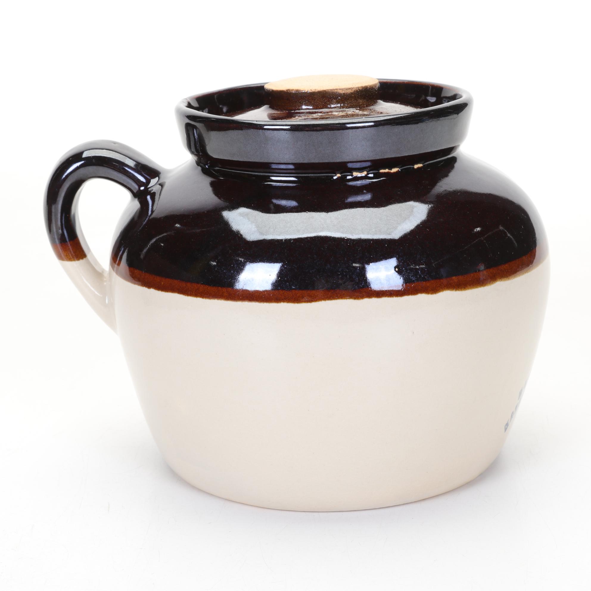 Durgin Park Market Bean Pot Crock and Western Cartridge Co. Wooden Box