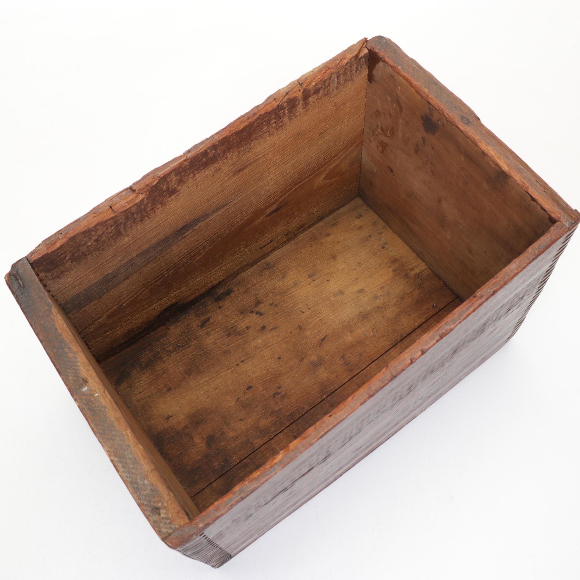 Durgin Park Market Bean Pot Crock and Western Cartridge Co. Wooden Box