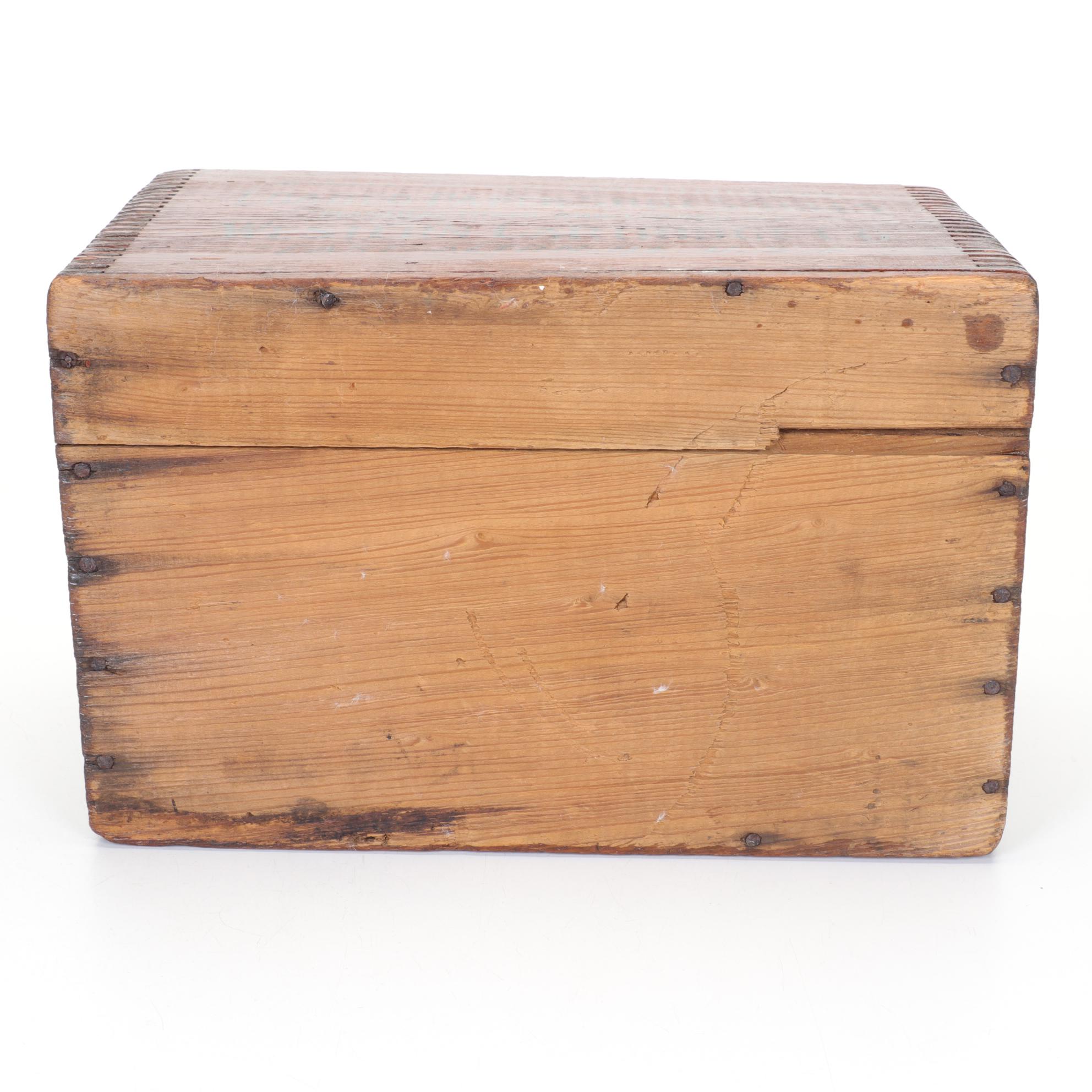 Durgin Park Market Bean Pot Crock and Western Cartridge Co. Wooden Box