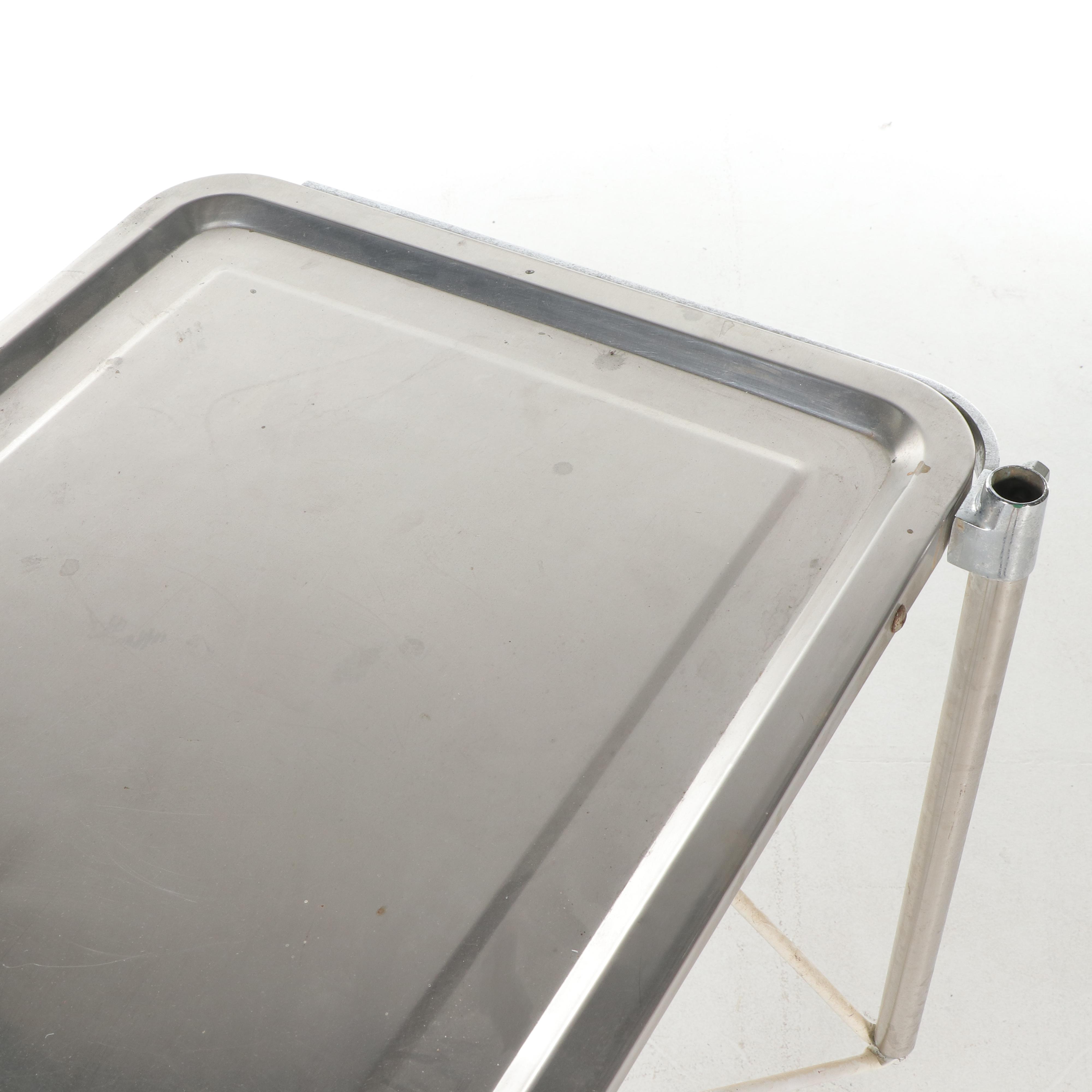 Enameled Metal and Stainless Steel Embalming Table, Mid-20th Century