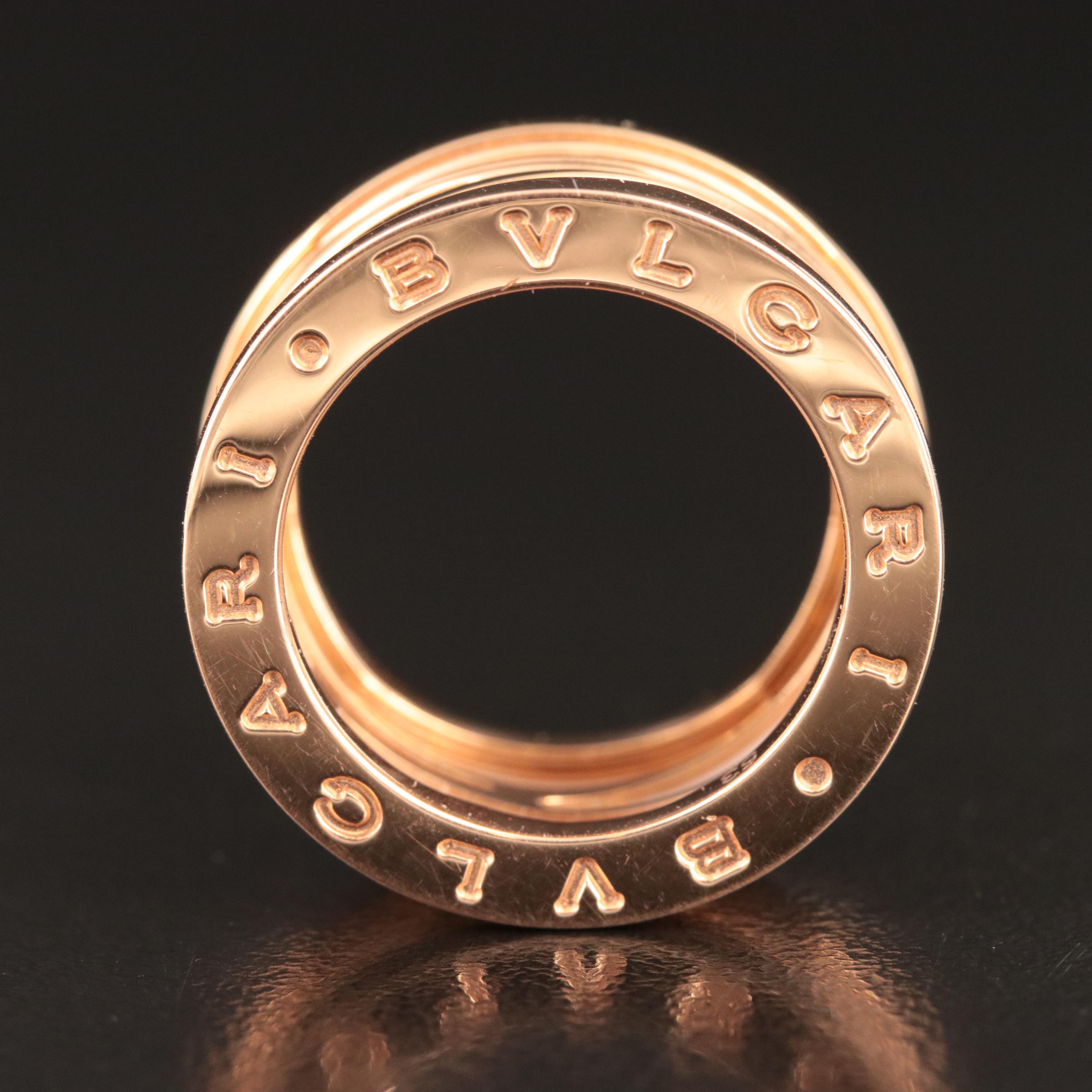 Bulgari BVLGARI B.zero1 18K Rose Gold and Ceramic Ring