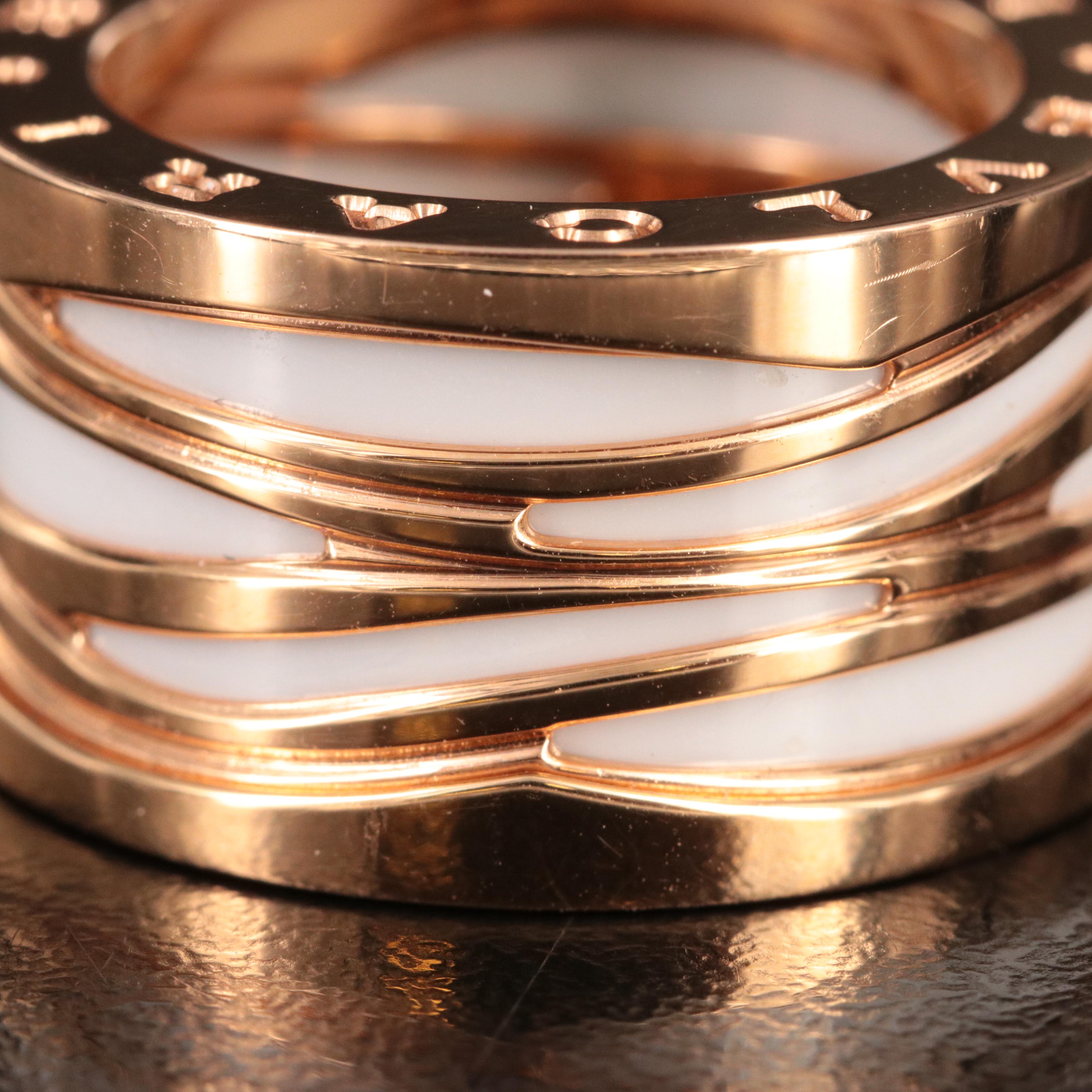 Bulgari BVLGARI B.zero1 18K Rose Gold and Ceramic Ring