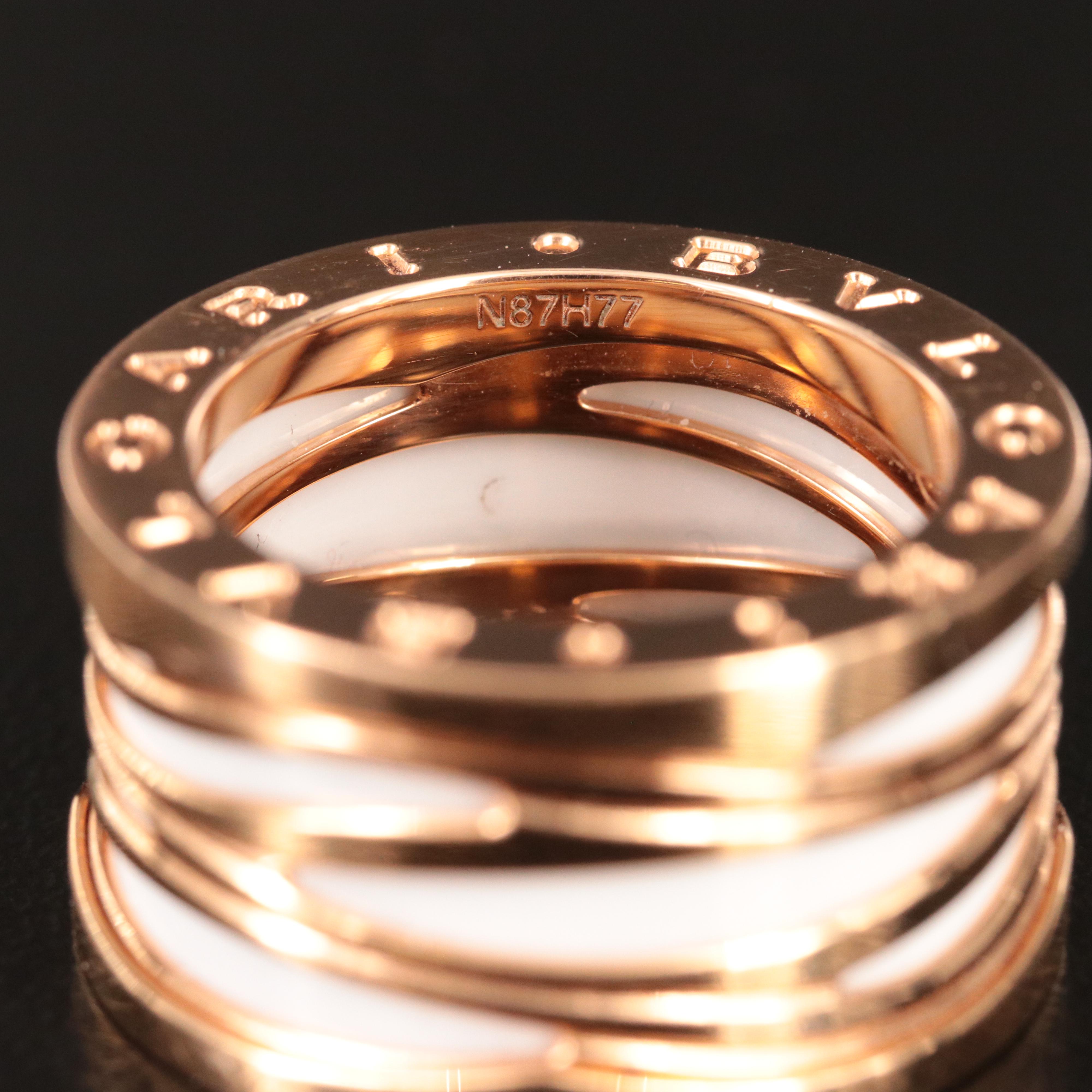 Bulgari BVLGARI B.zero1 18K Rose Gold and Ceramic Ring
