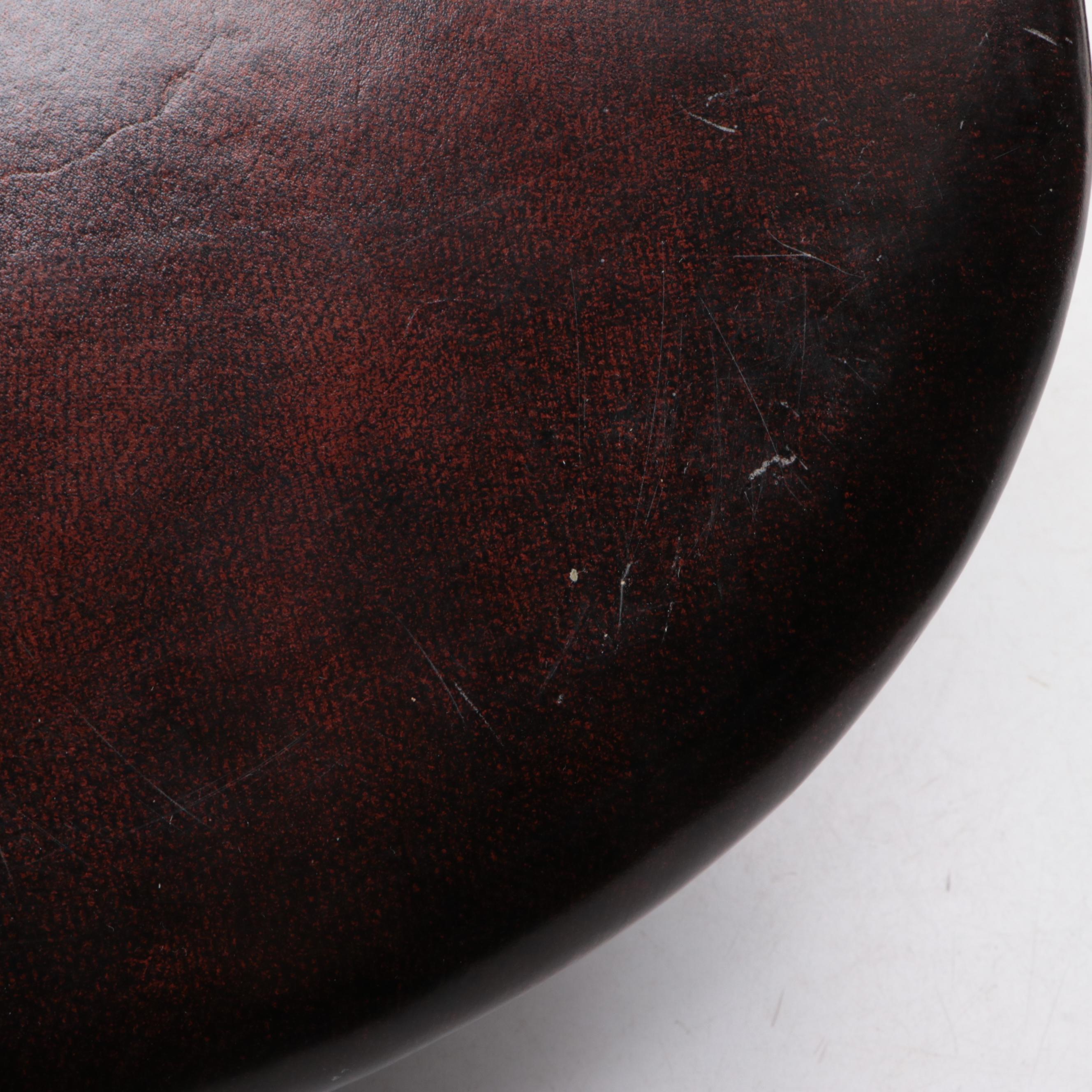 Maitland-Smith Tooled Leather-Covered Top-Hat-Shaped Box