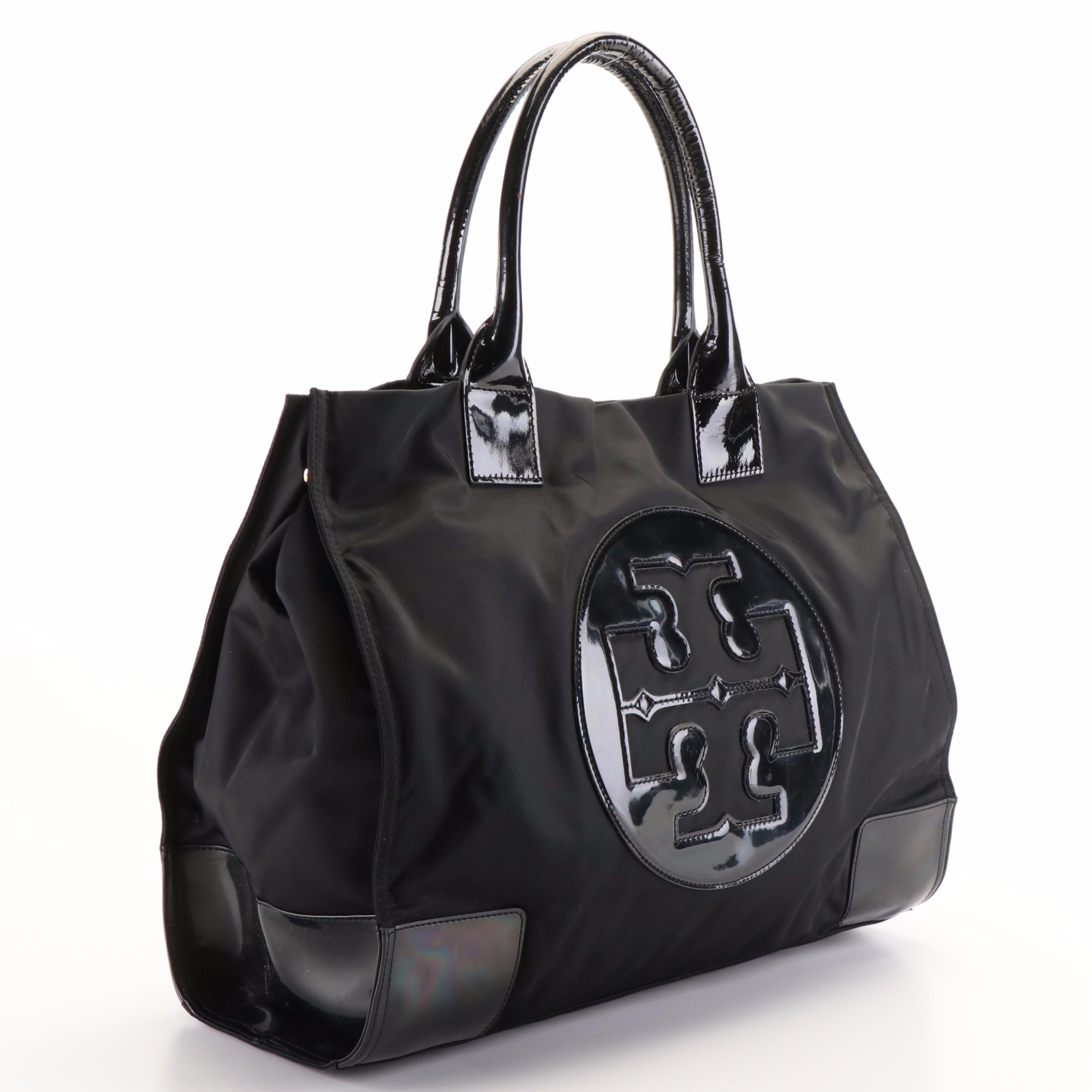 Tory Burch Ella Patent Leather and Nylon Tote Bag