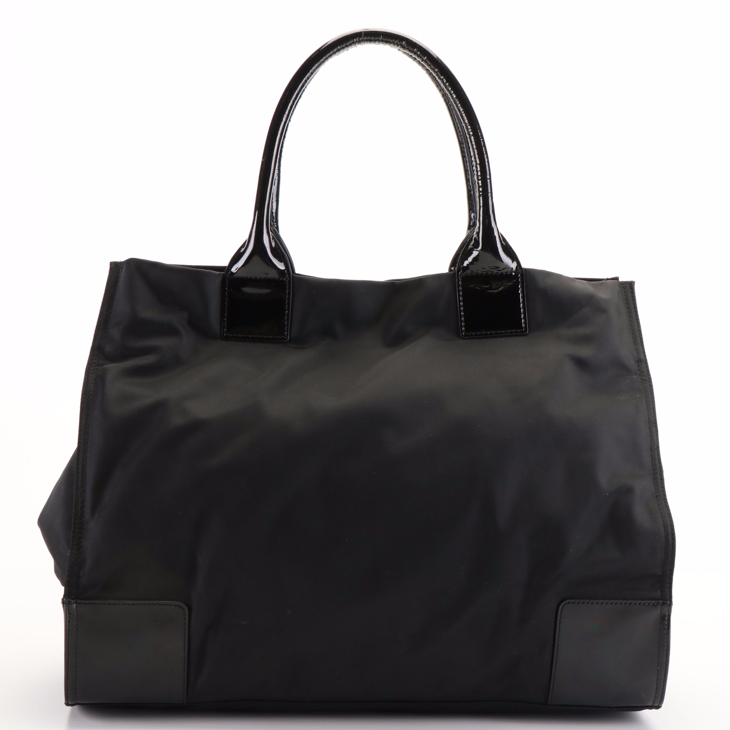 Tory Burch Ella Patent Leather and Nylon Tote Bag