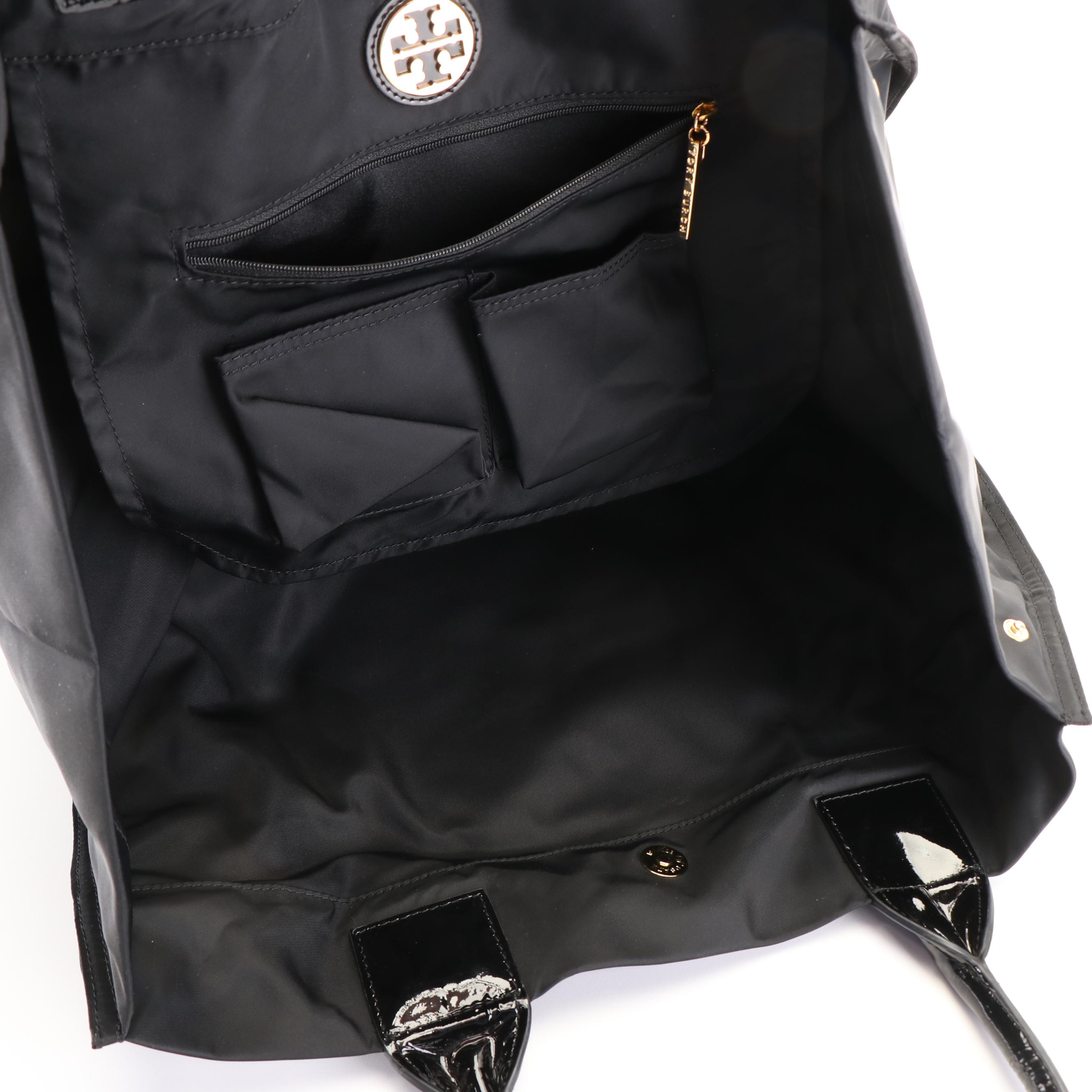 Tory Burch Ella Patent Leather and Nylon Tote Bag