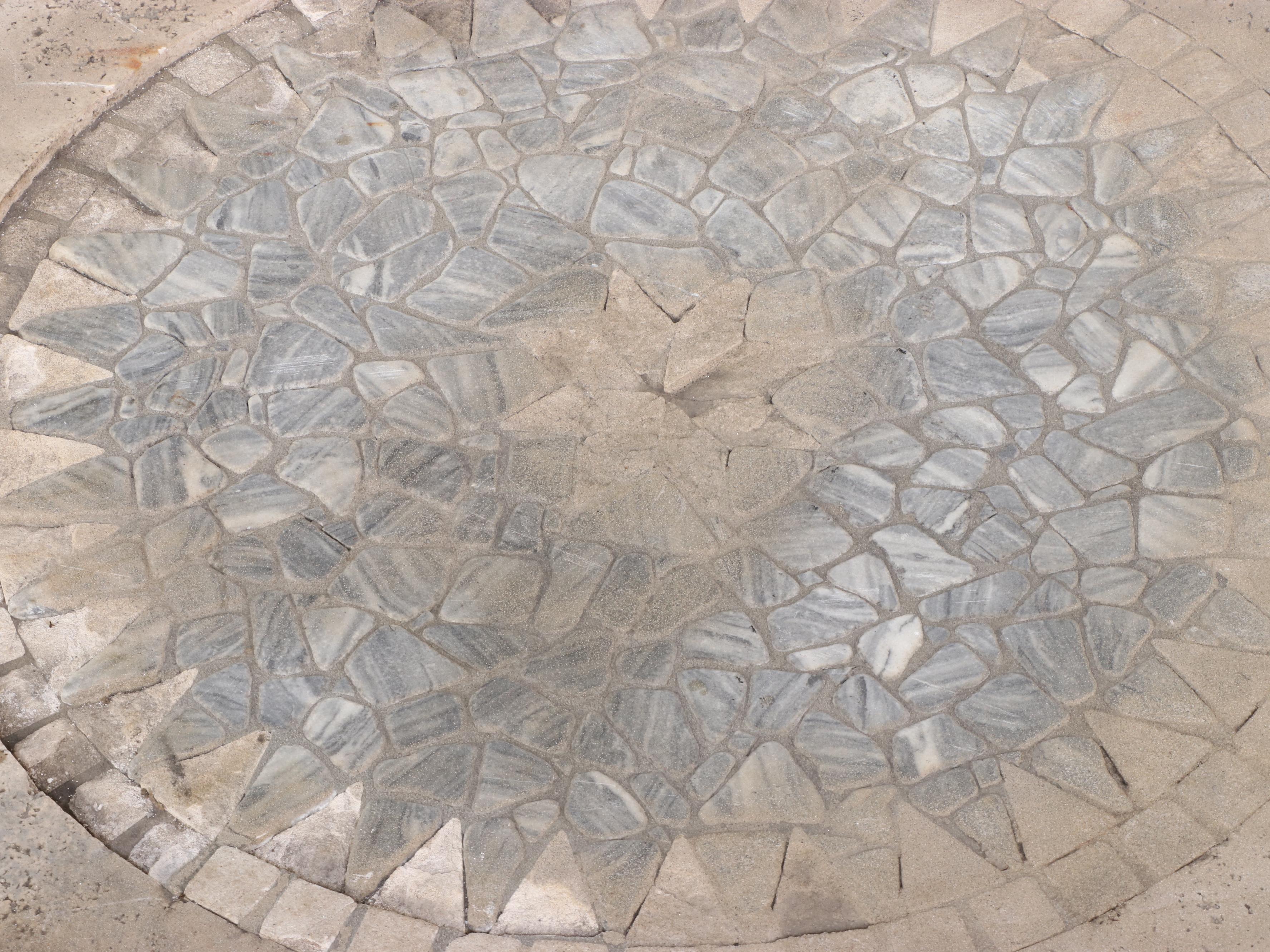 Neoclassical Style Cast Metal Urn Base Table with Mosaic Stone Top