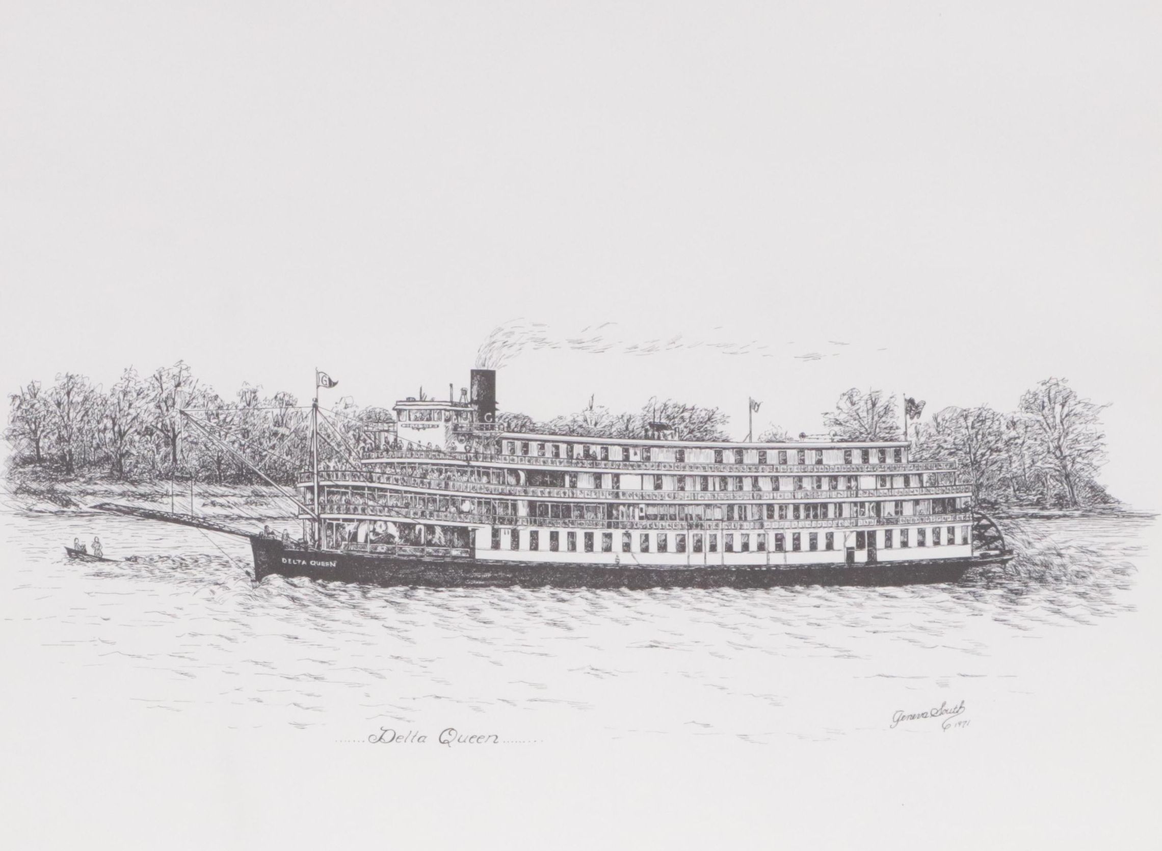 Lithograph After Geneva South "Delta Queen," 1971