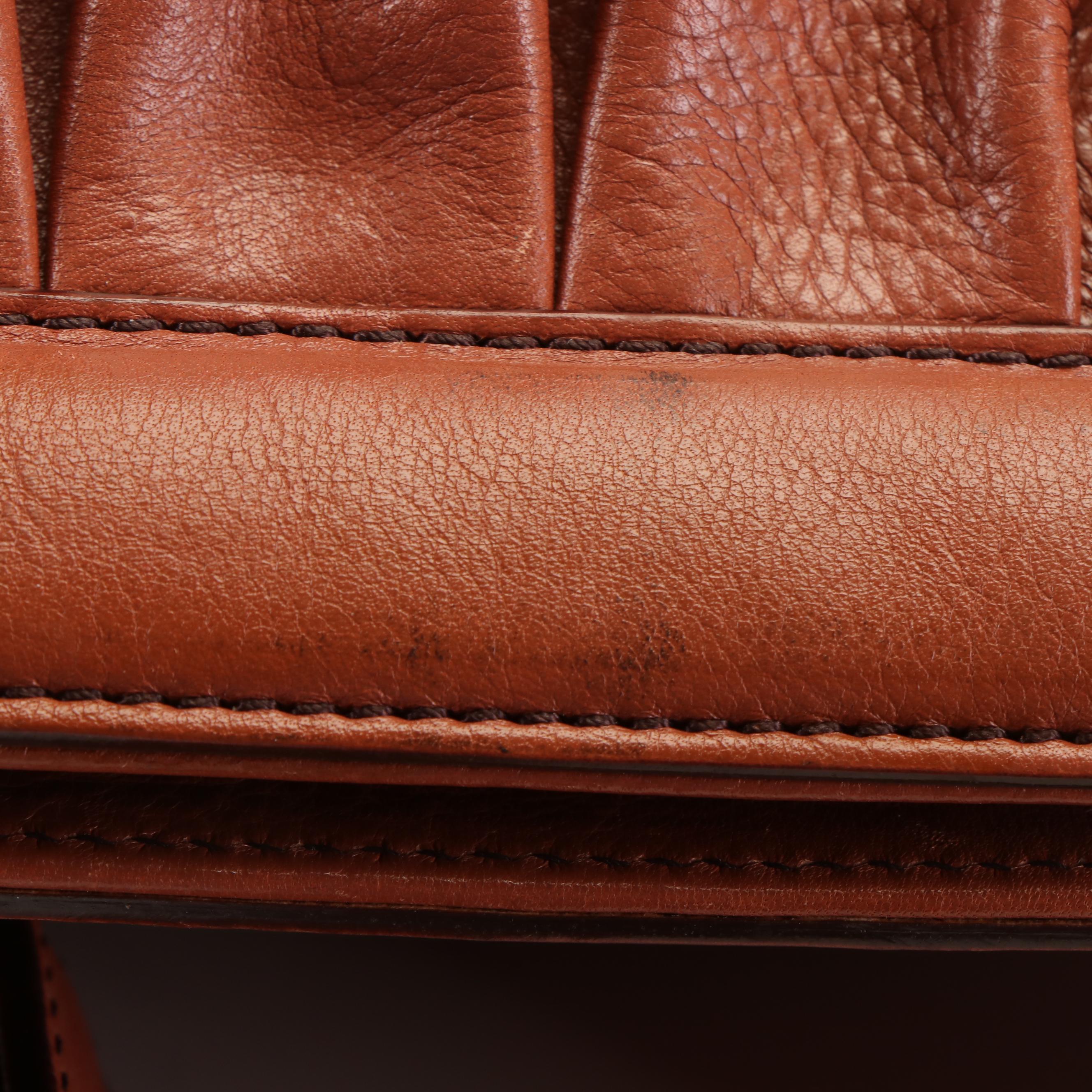 Fendi Borsa Doctor B Frame Shoulder Bag in Brown Leather