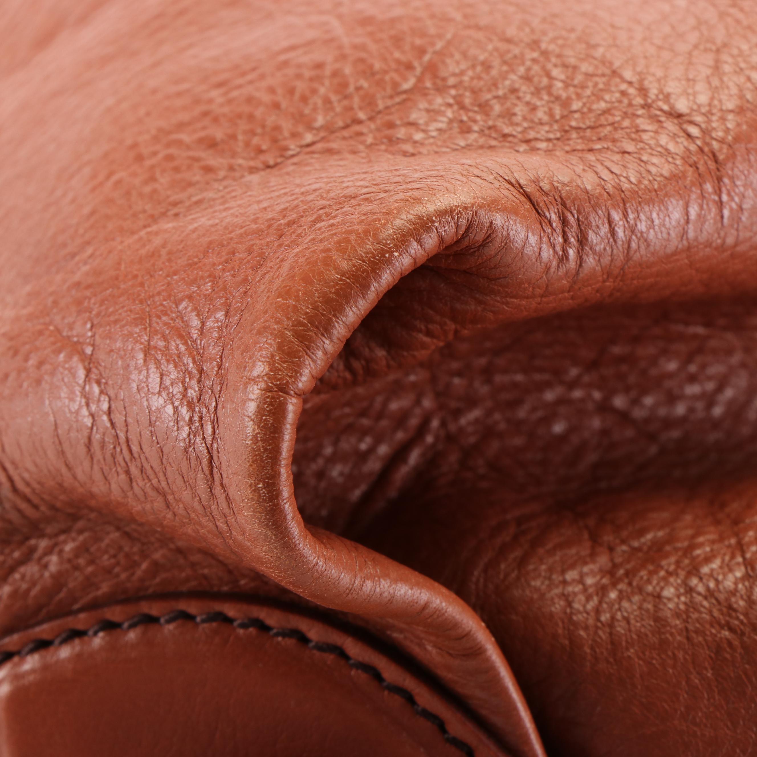 Fendi Borsa Doctor B Frame Shoulder Bag in Brown Leather