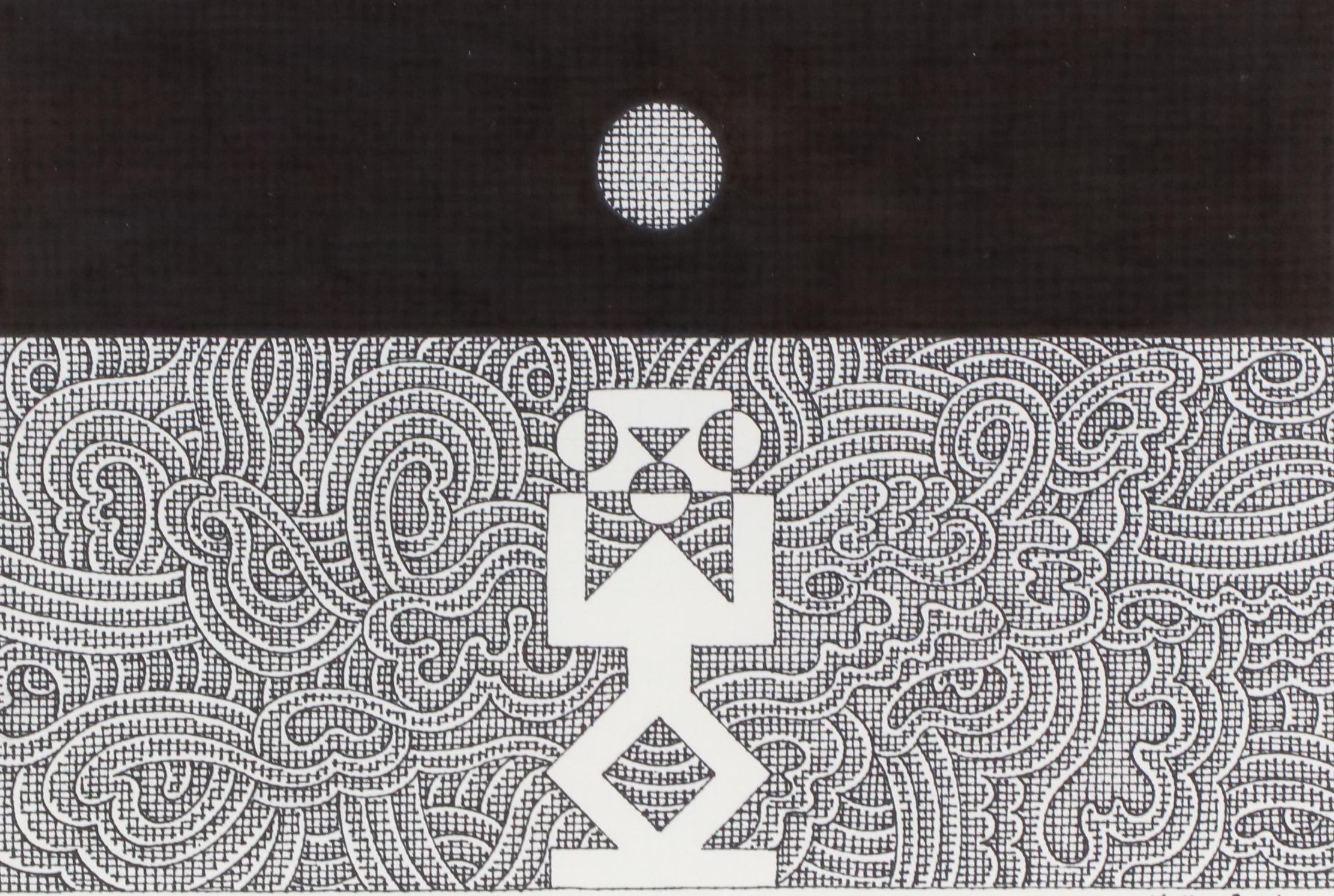 Jerry Quinton Kellems Stylized Figural Ink Drawing, 2004