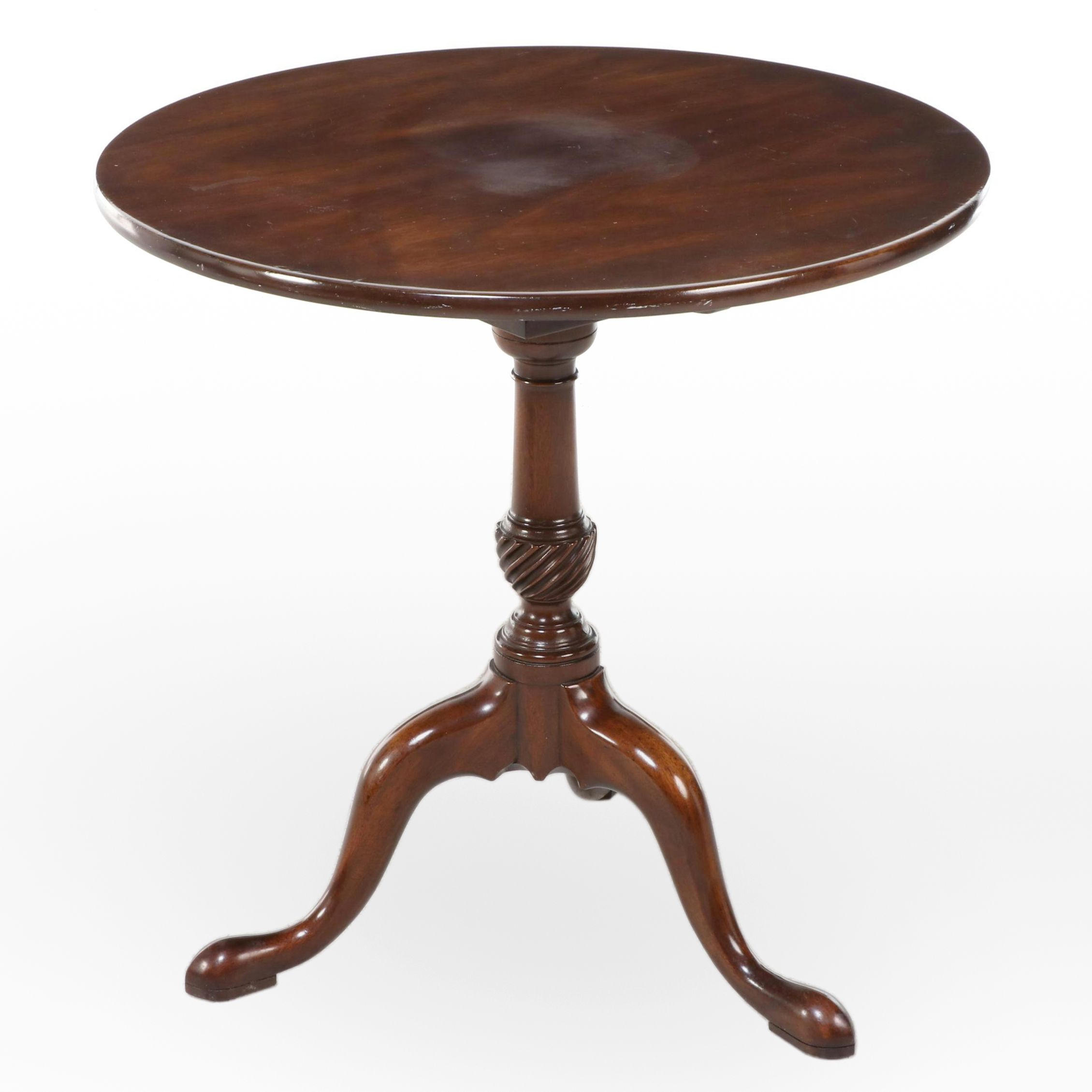 Kittinger "Historic Newport" Queen Anne Style Mahogany Birdcage-Action Tea Table