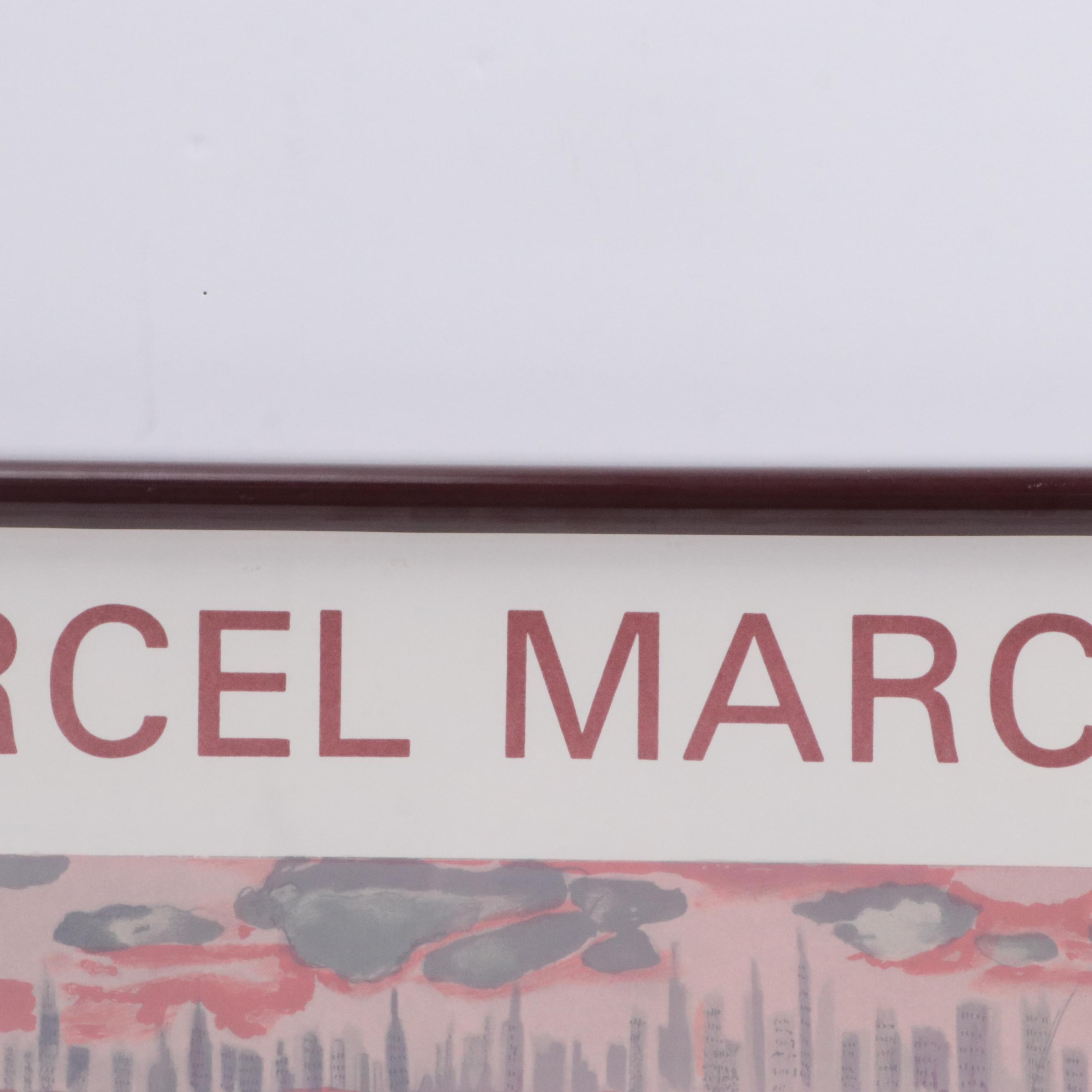 Marcel Marceau Signed Lithograph Exhibition Poster, 1984