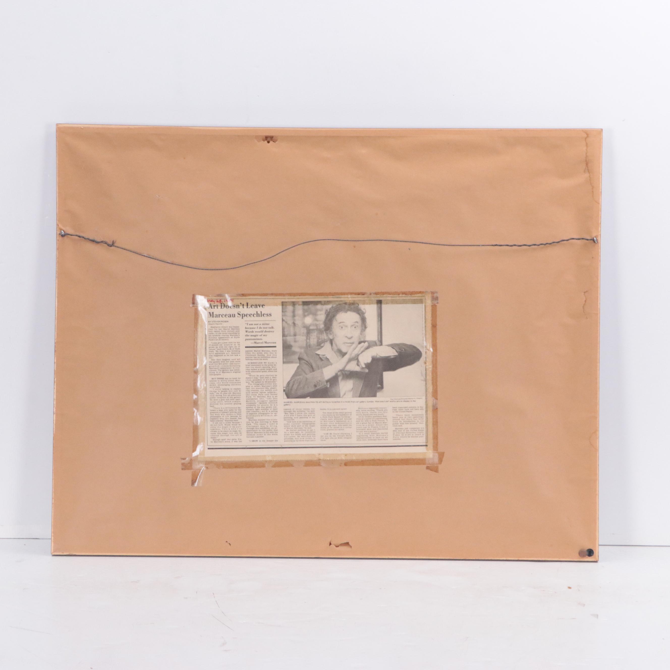 Marcel Marceau Signed Lithograph Exhibition Poster, 1984