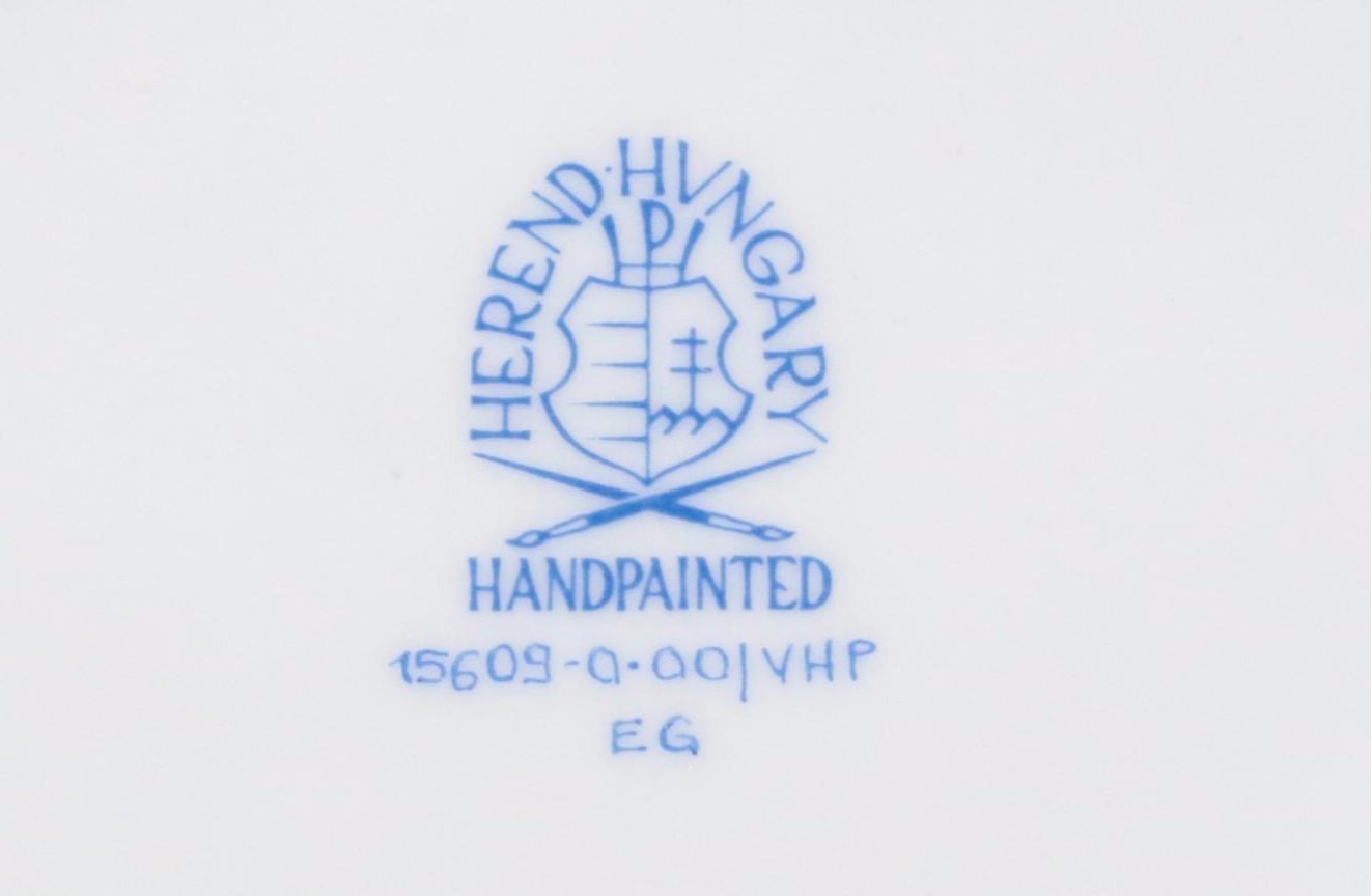 Herend Raspberry Fishnet with Gold "Sleeping Fox" Porcelain Figurine