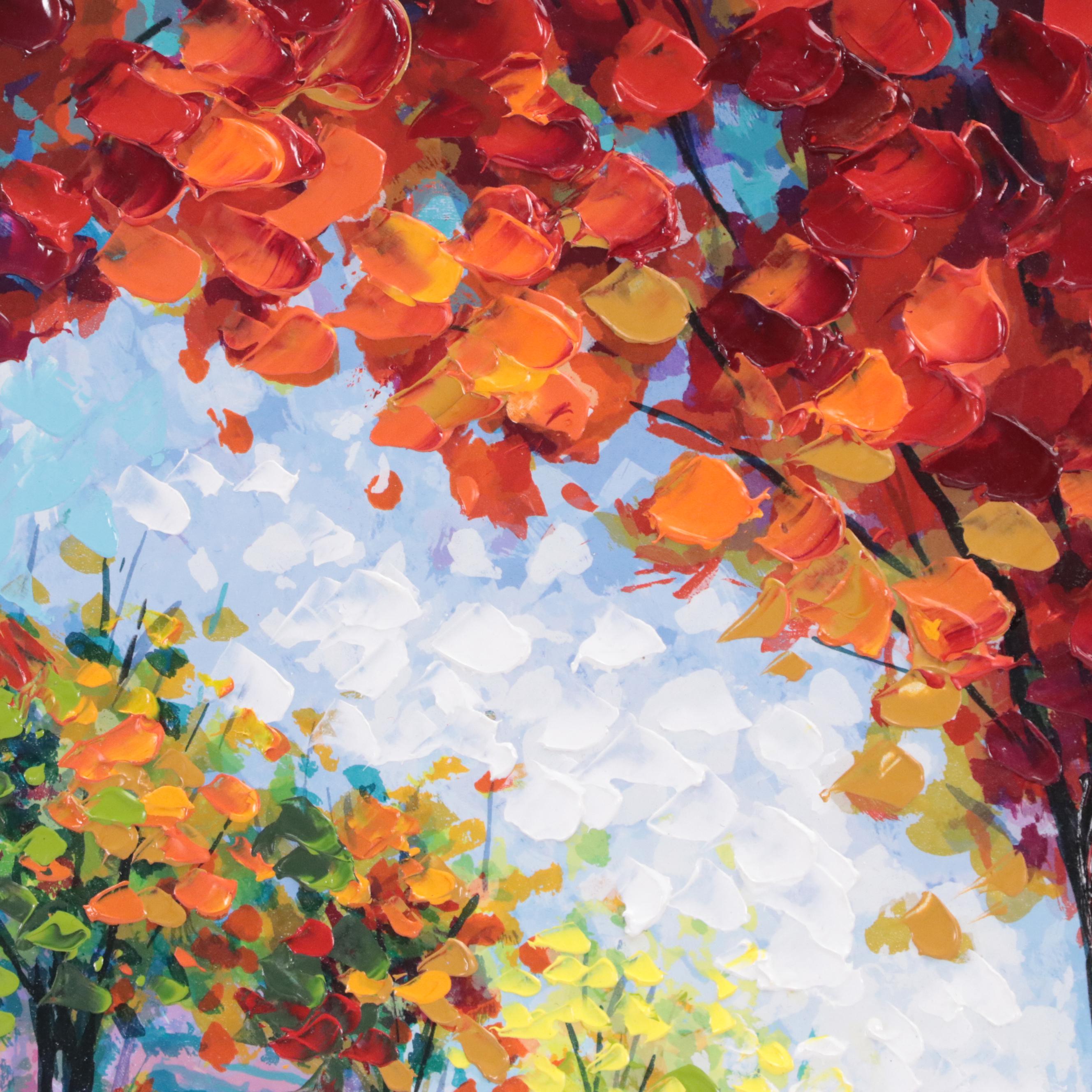 Slava Ilyayev Embellished Serigraph "Caught in the Rain"