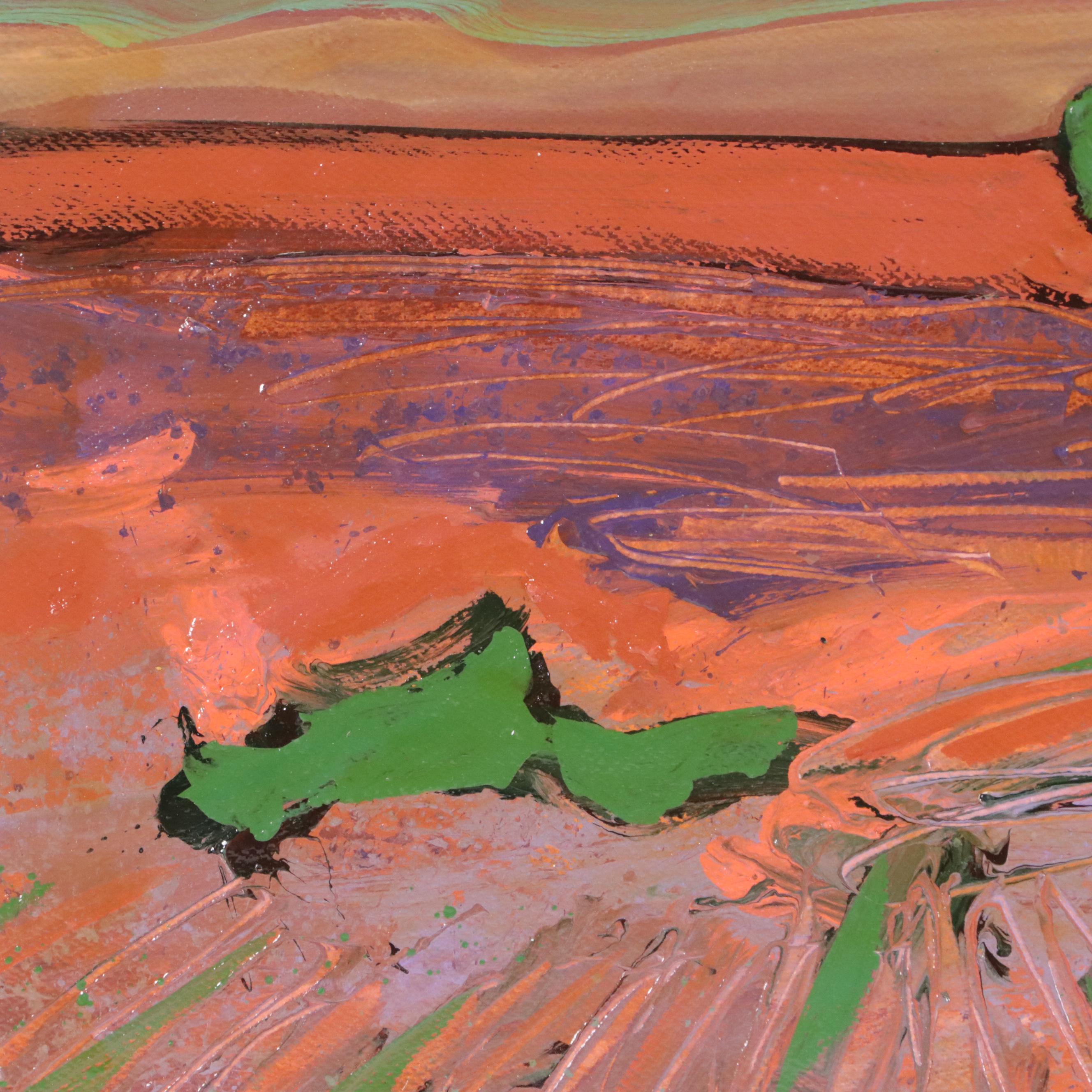 Harry Hilson Modern Landscape Acrylic Painting, Mid-Late 20th Century