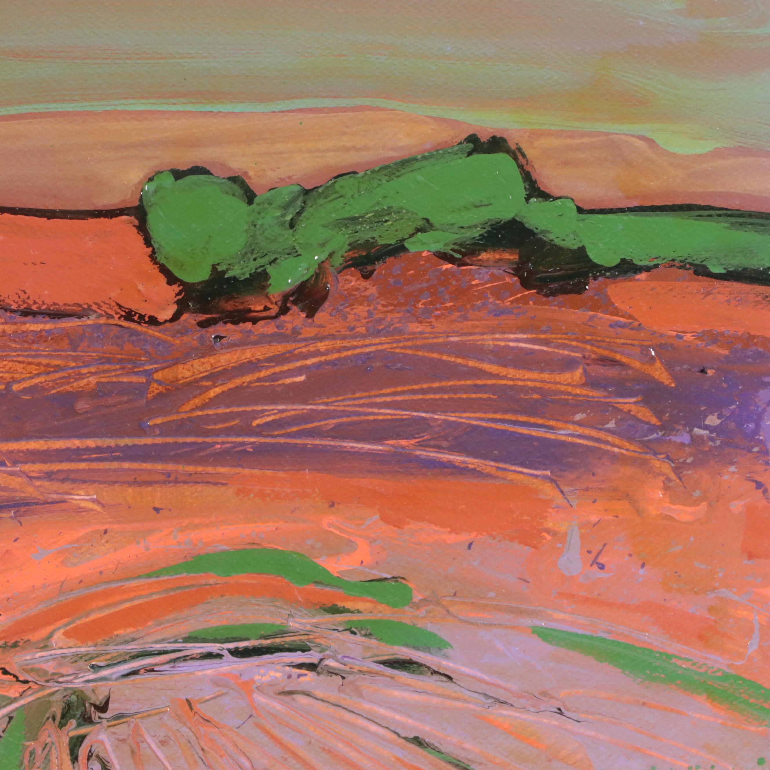 Harry Hilson Modern Landscape Acrylic Painting, Mid-Late 20th Century