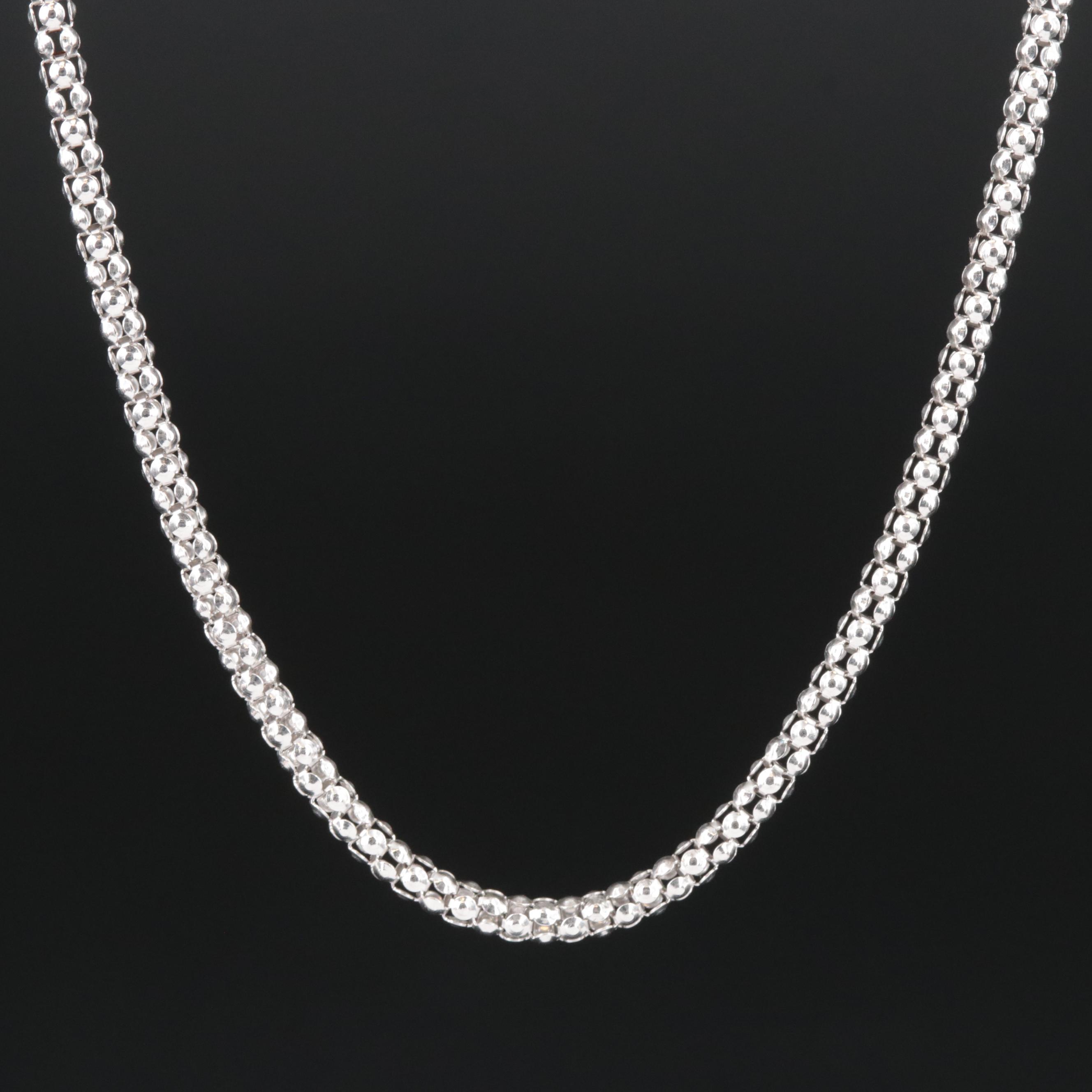 Sterling Popcorn Chain Necklace