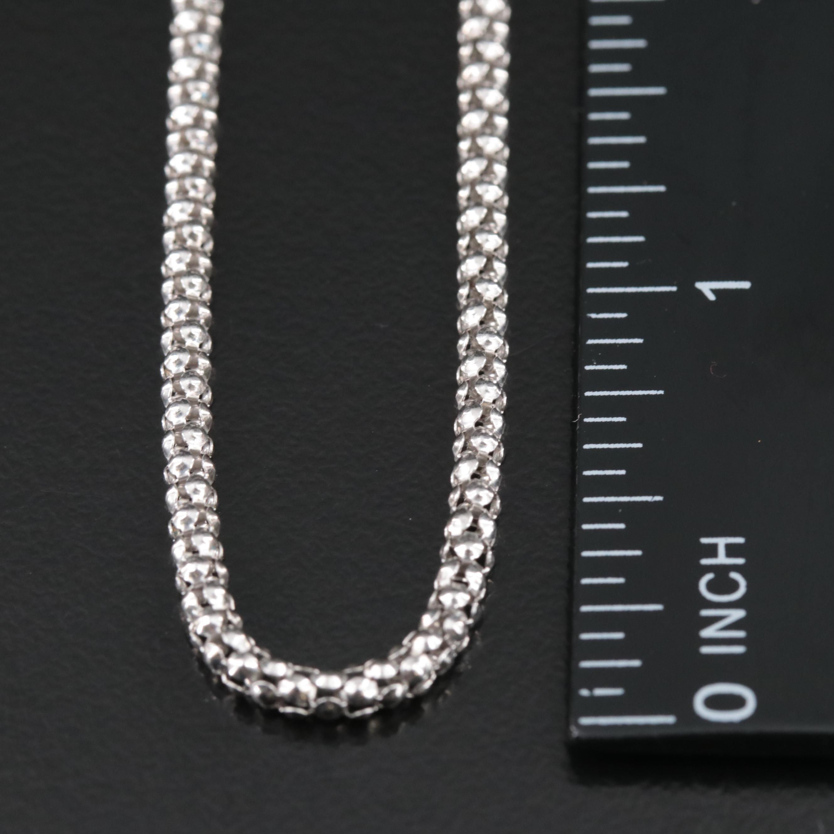 Sterling Popcorn Chain Necklace