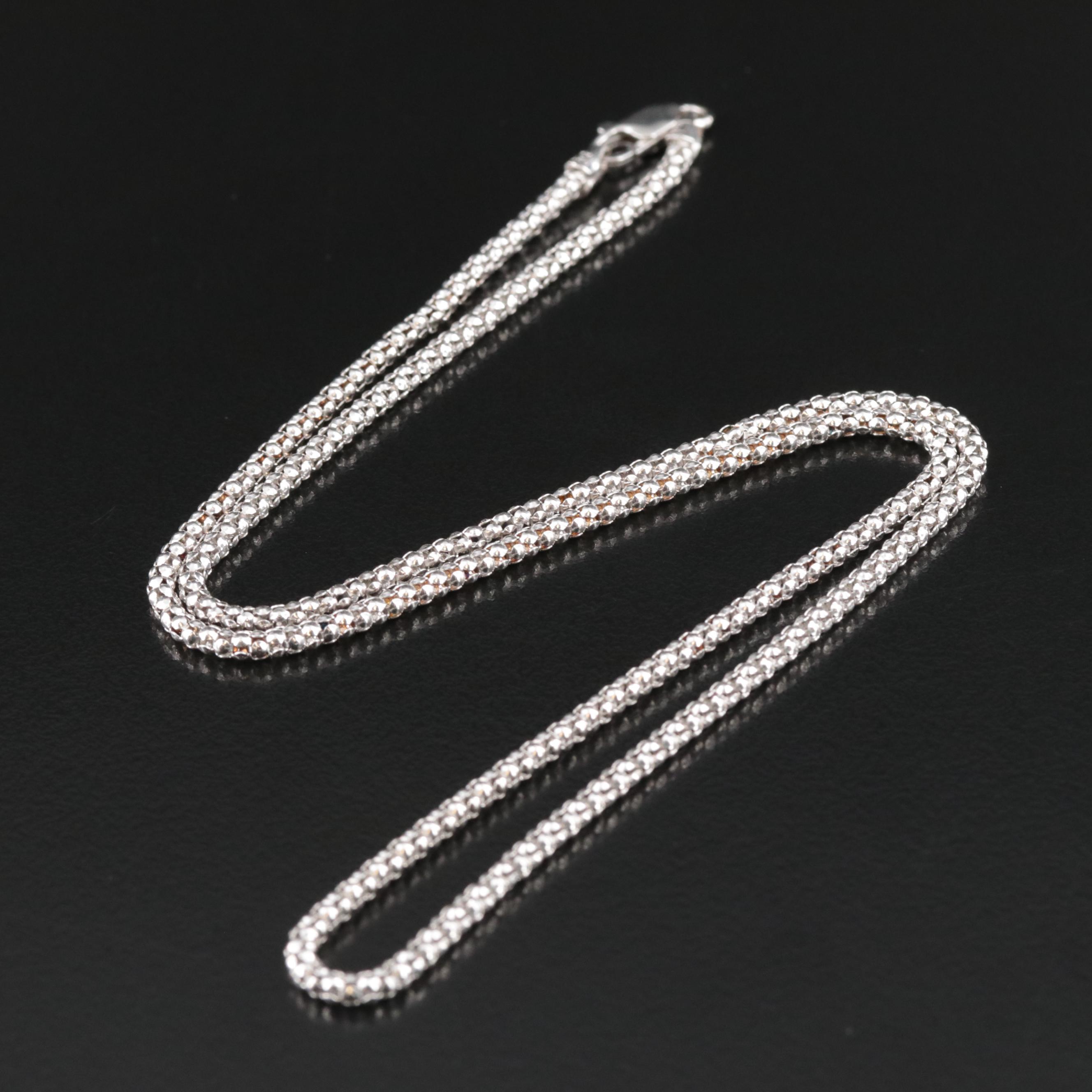 Sterling Popcorn Chain Necklace