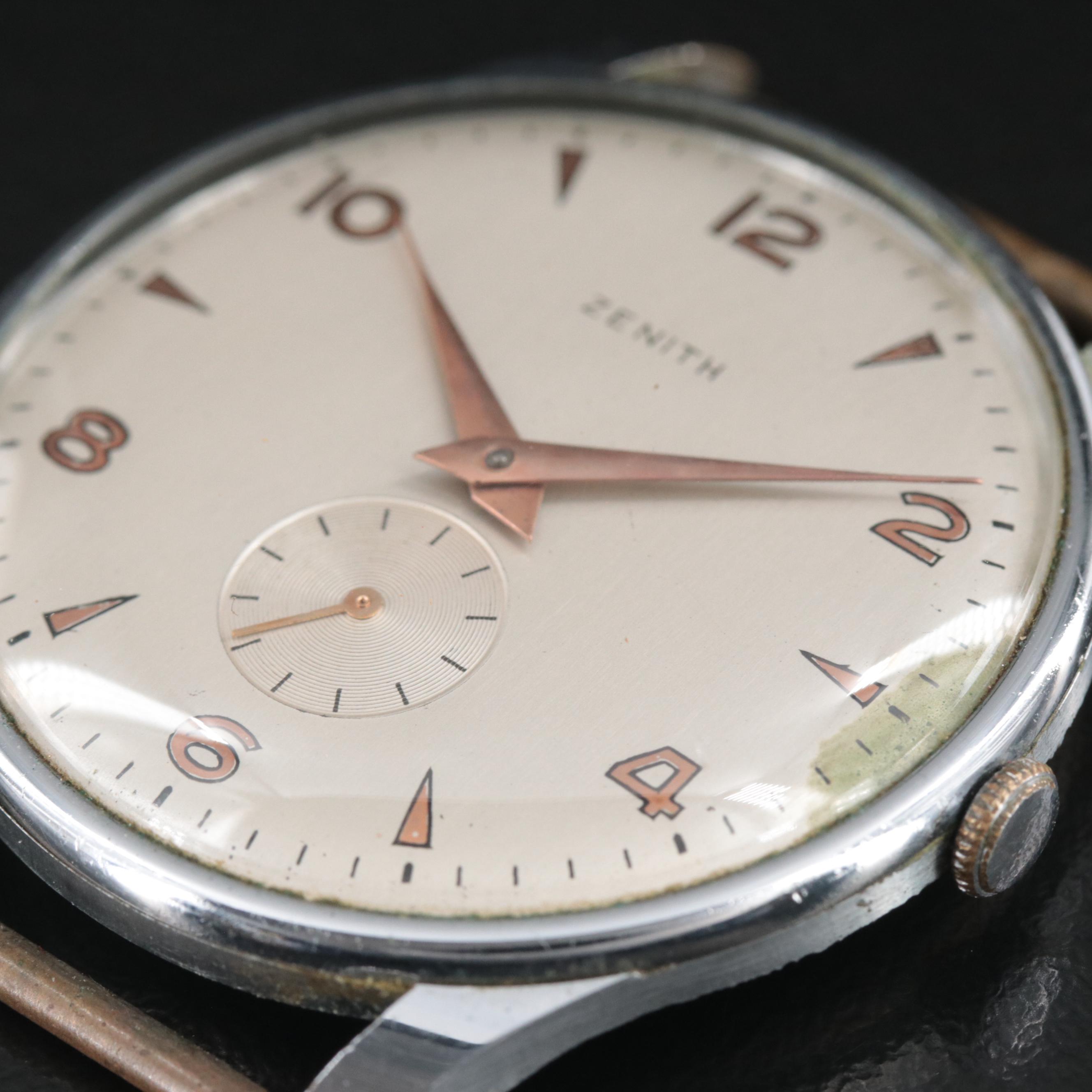 Vintage Zenith 37mm Stem Wind Watch