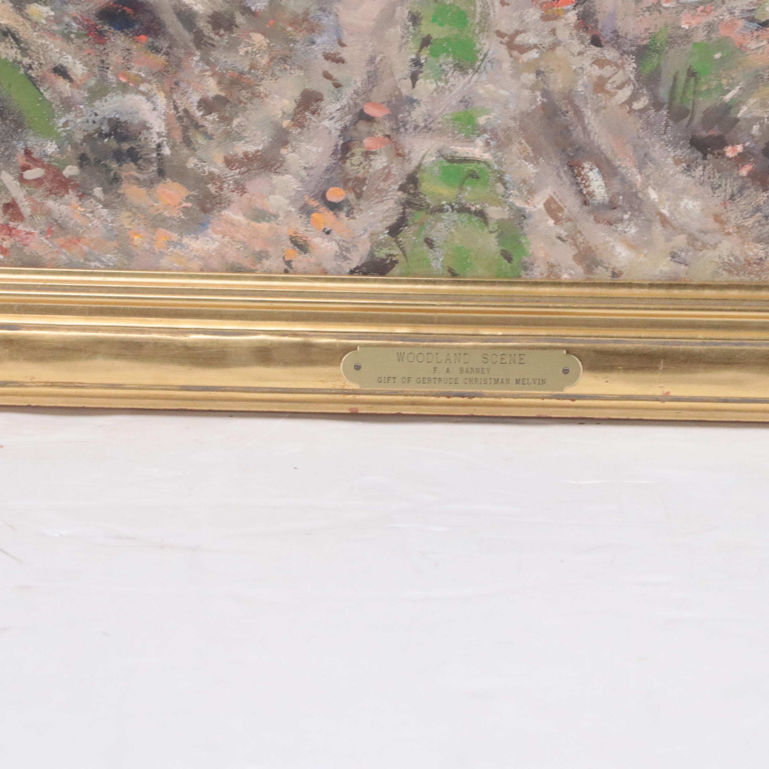 Frank A. Barney Oil Painting "Woodland Scene"