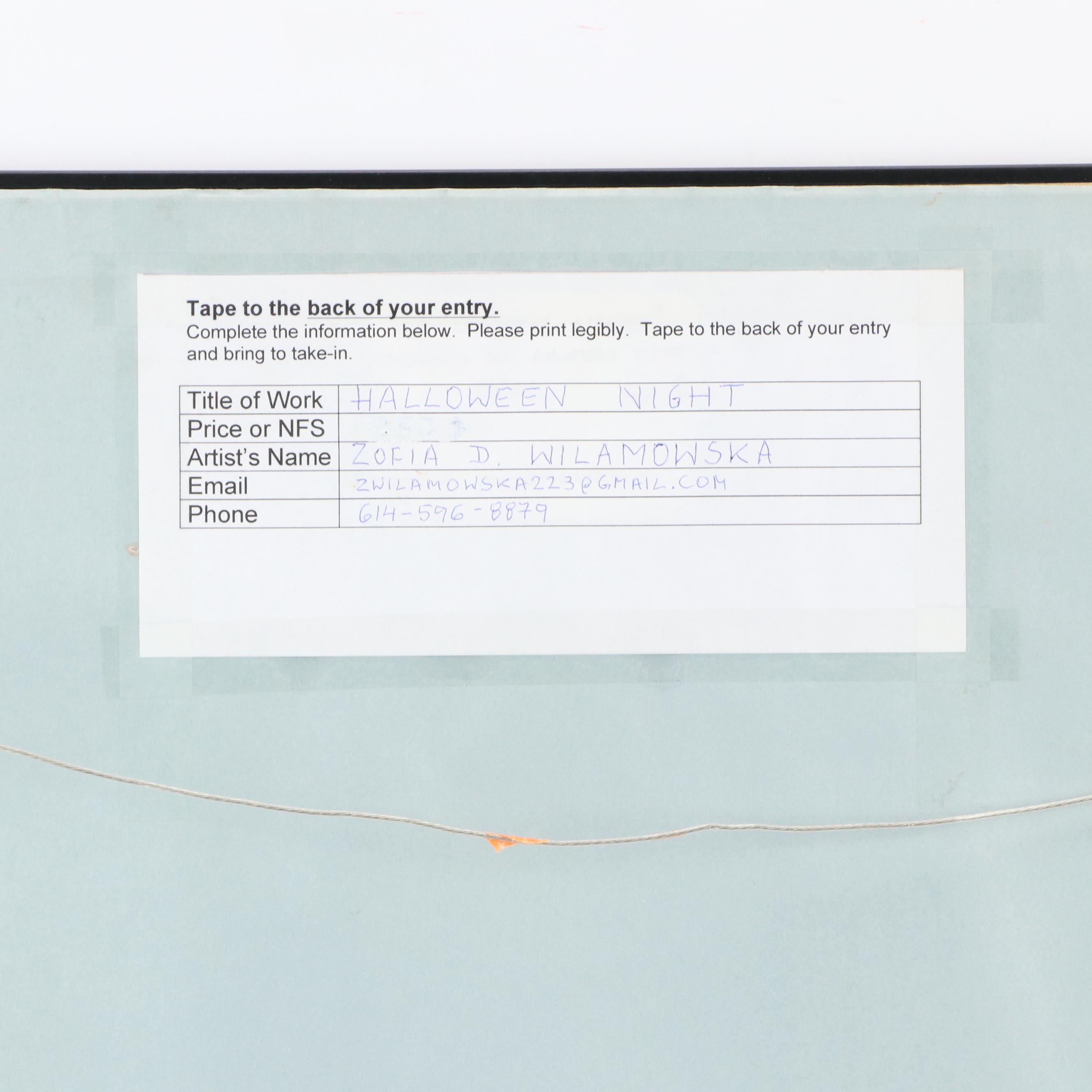 Zofia D. Wilamowska Acrylic Landscape "Halloween Night"