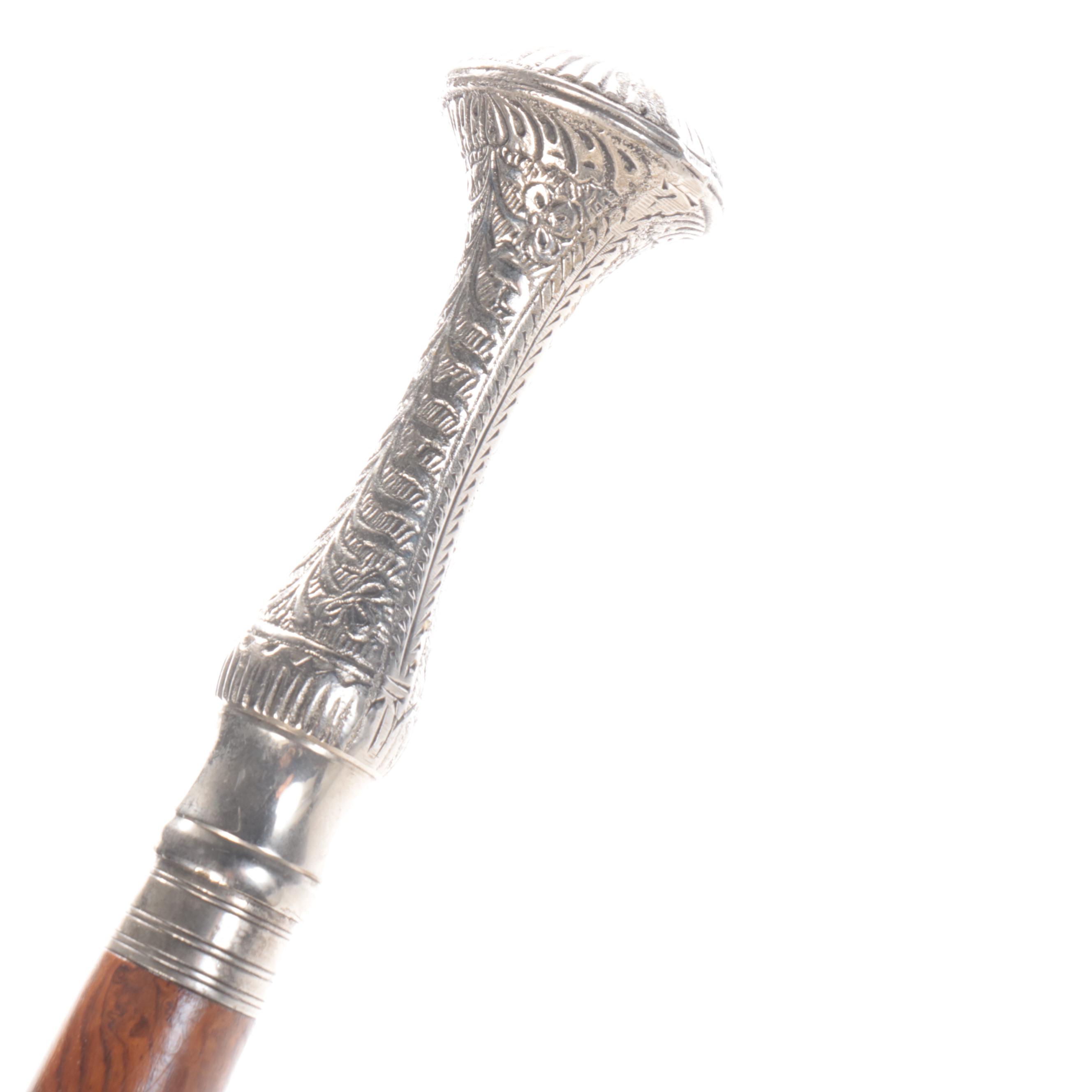 Bridges Cast Brass and Wood Walking Cane with Other Canes