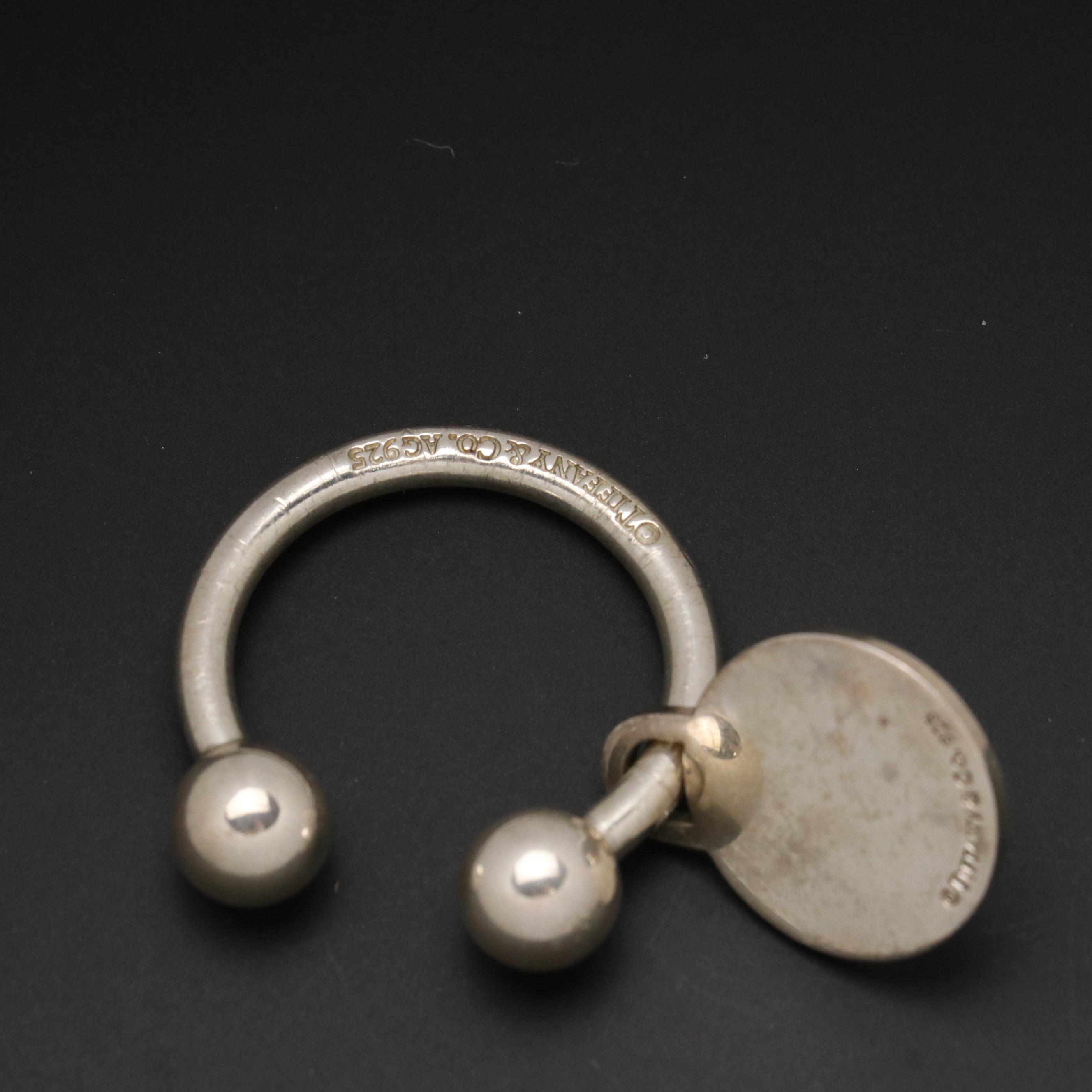 Tiffany & Co. Sterling Silver Horseshoe Charm Key Ring in Box