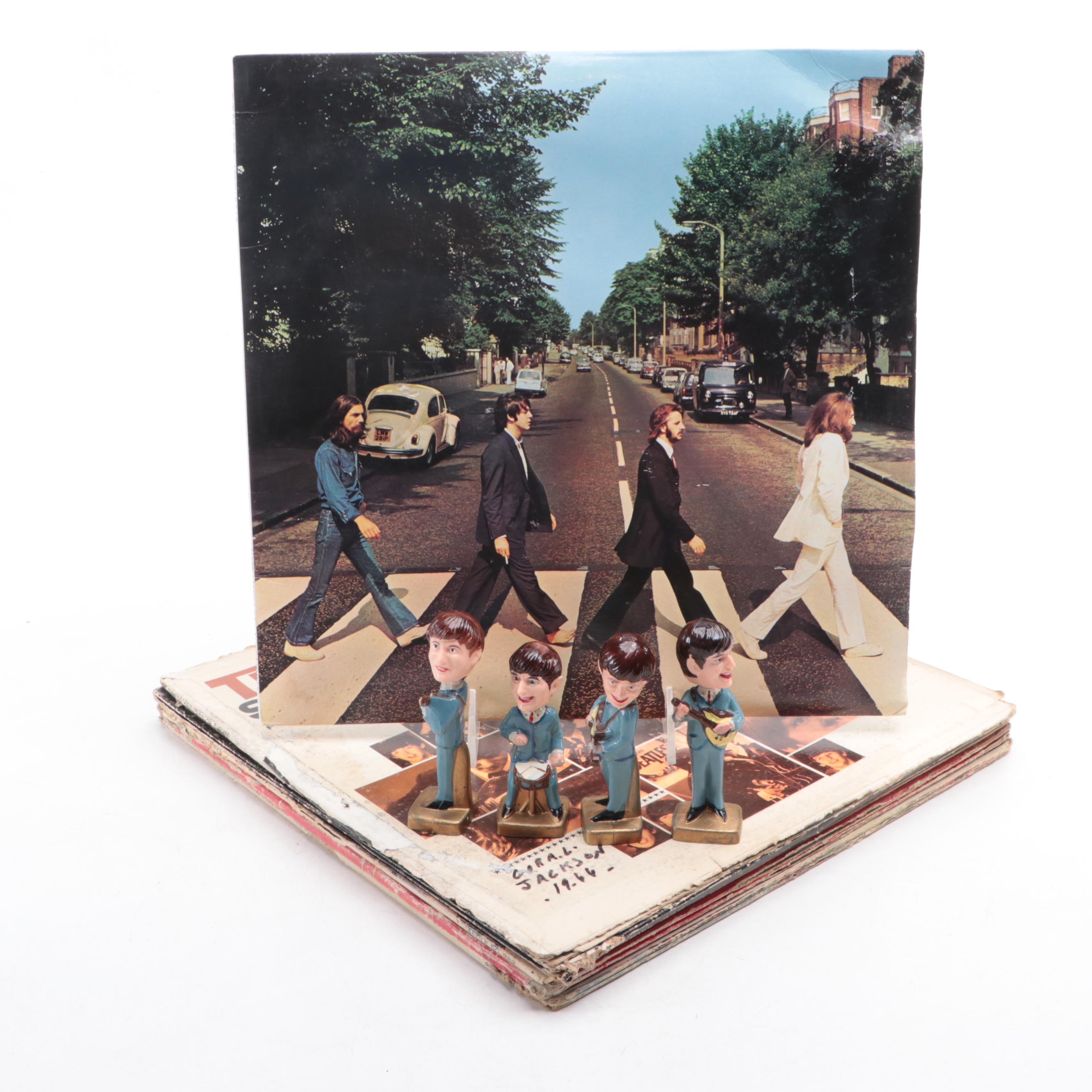 The Beatles Vinyl Record Albums with Collectible Bobbleheads