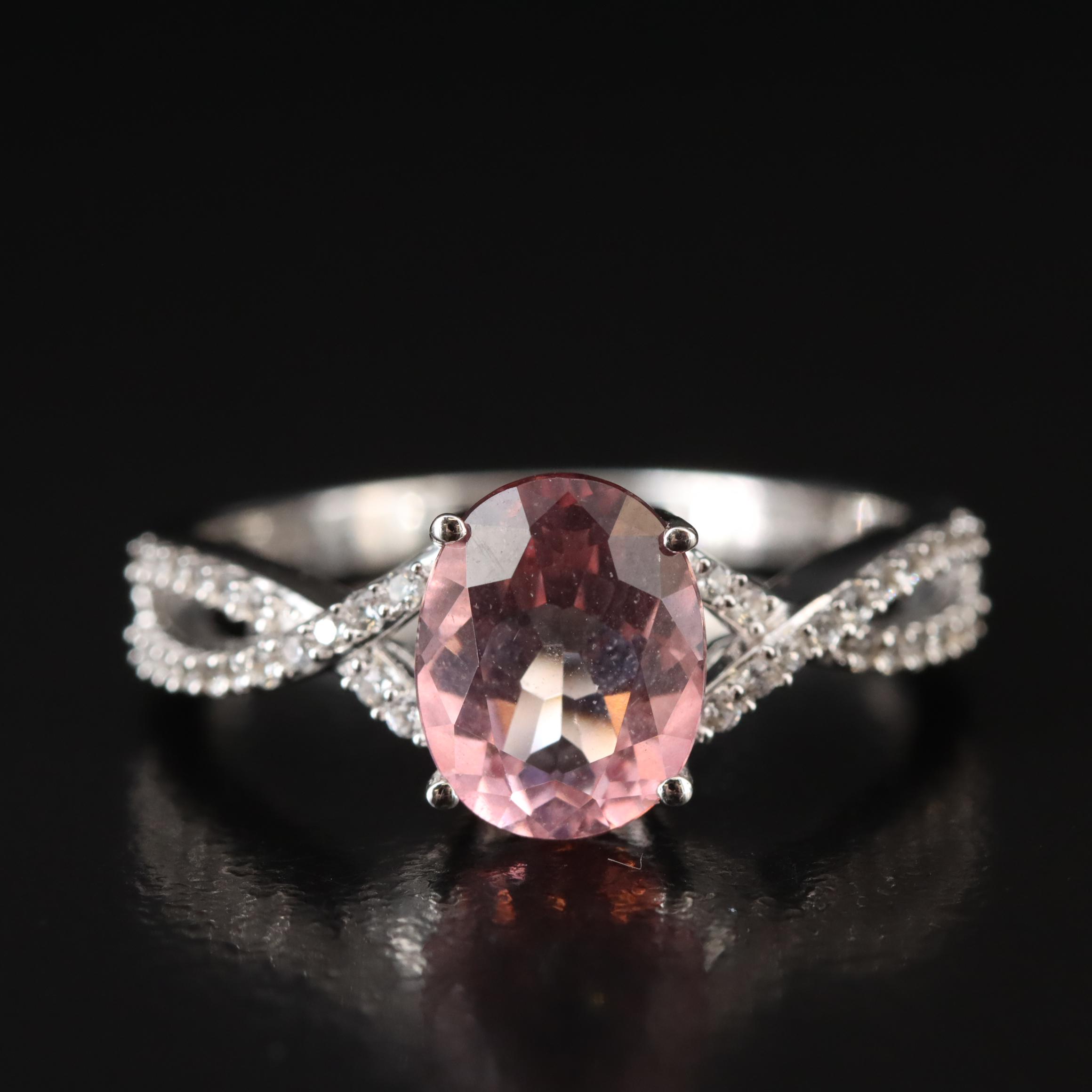 Sterling Tourmaline and White Sapphire Ring