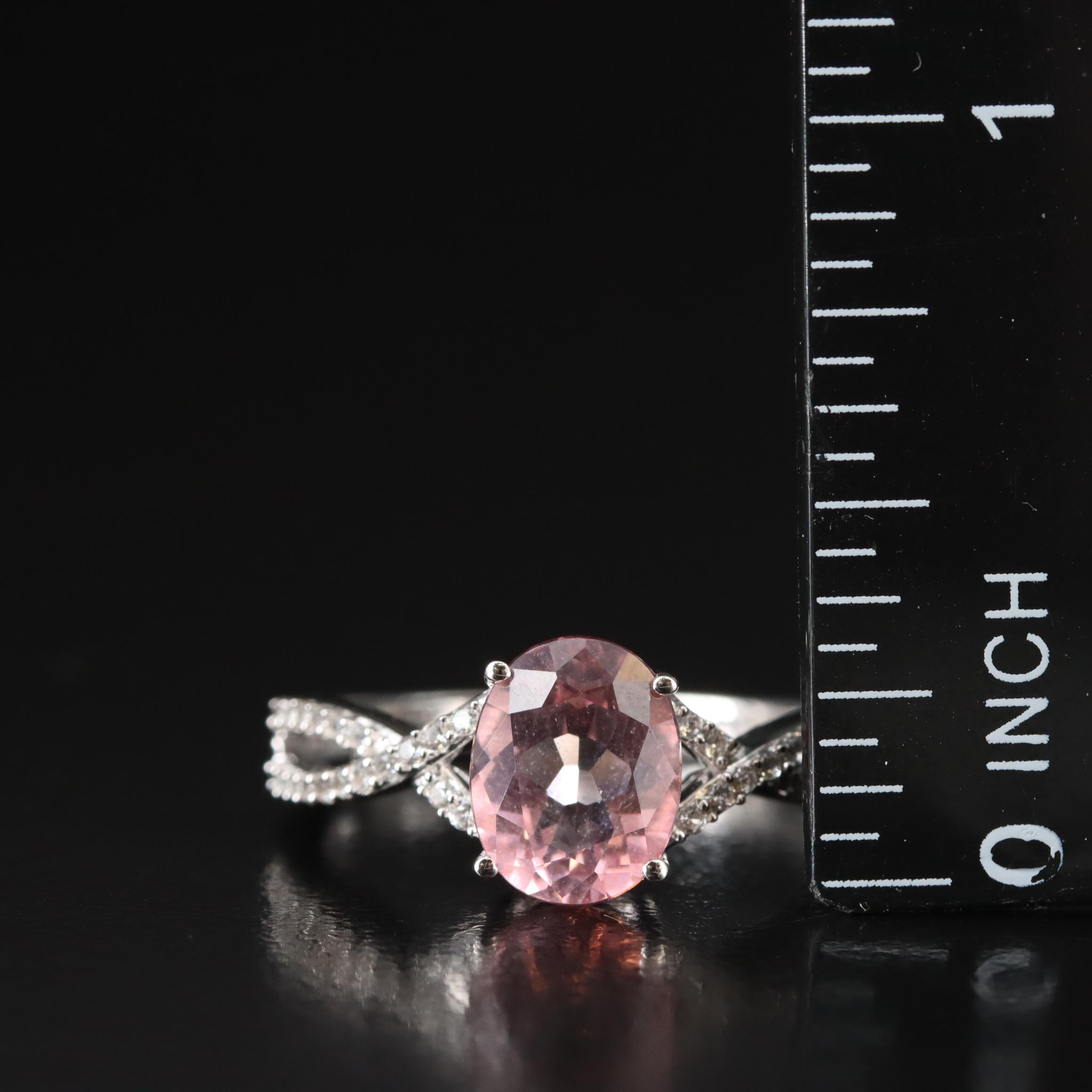 Sterling Tourmaline and White Sapphire Ring