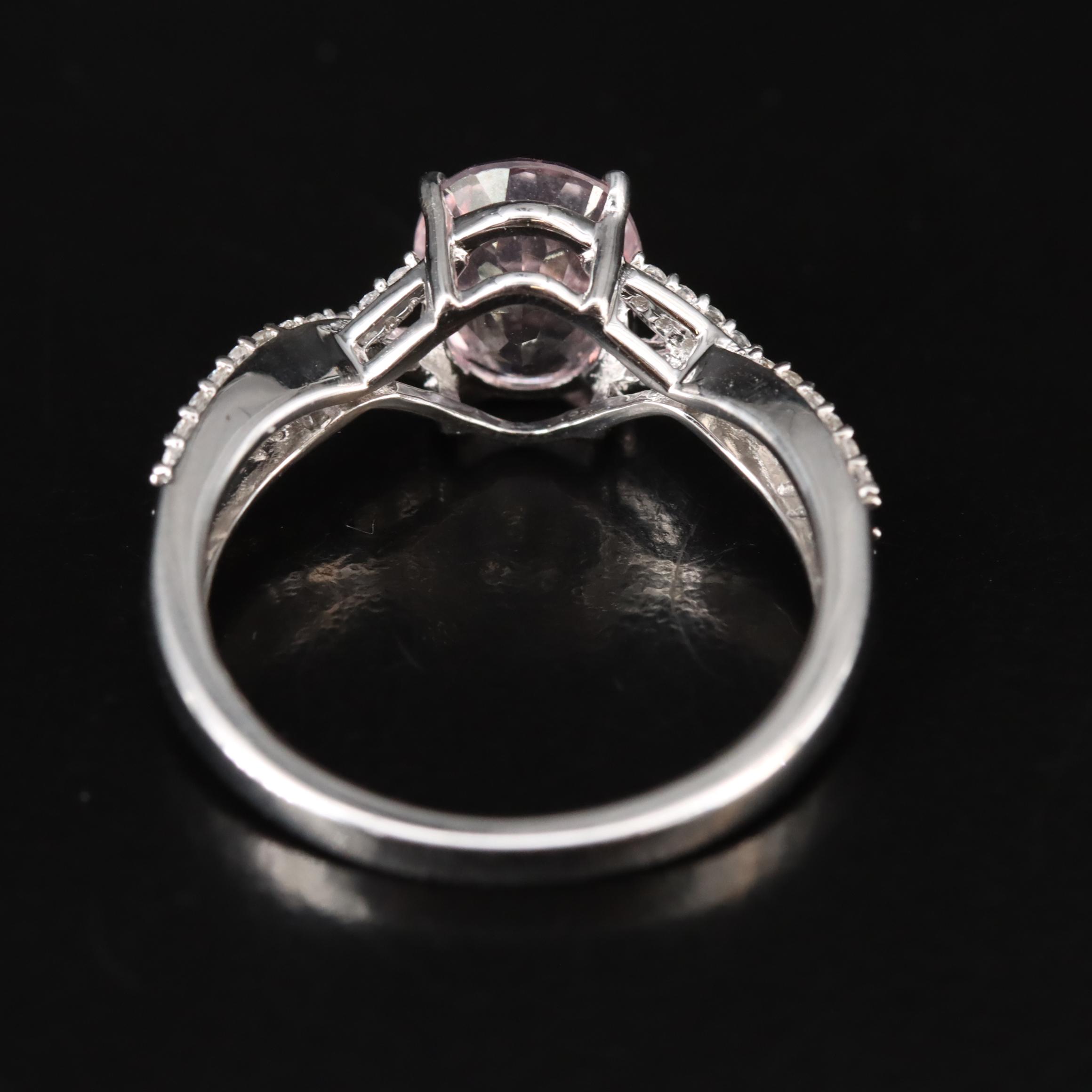 Sterling Tourmaline and White Sapphire Ring