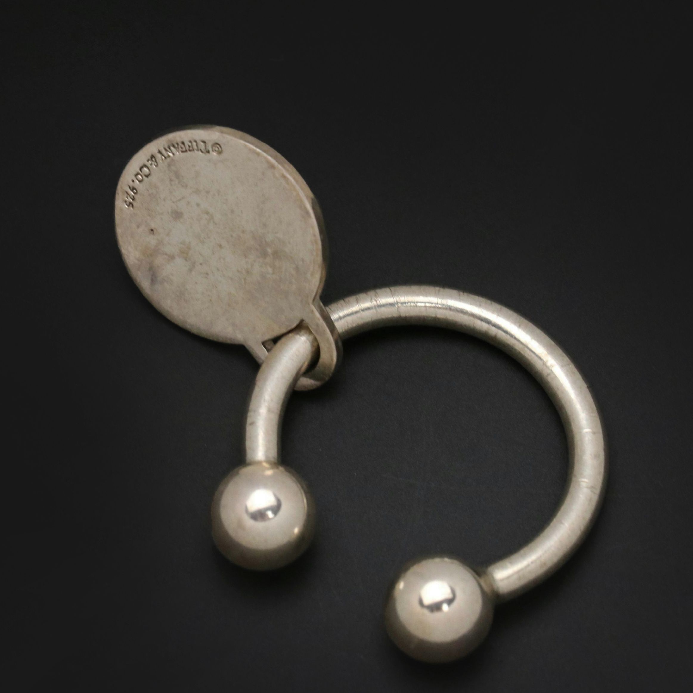 Tiffany & Co. Sterling Silver Horseshoe Charm Key Ring in Box