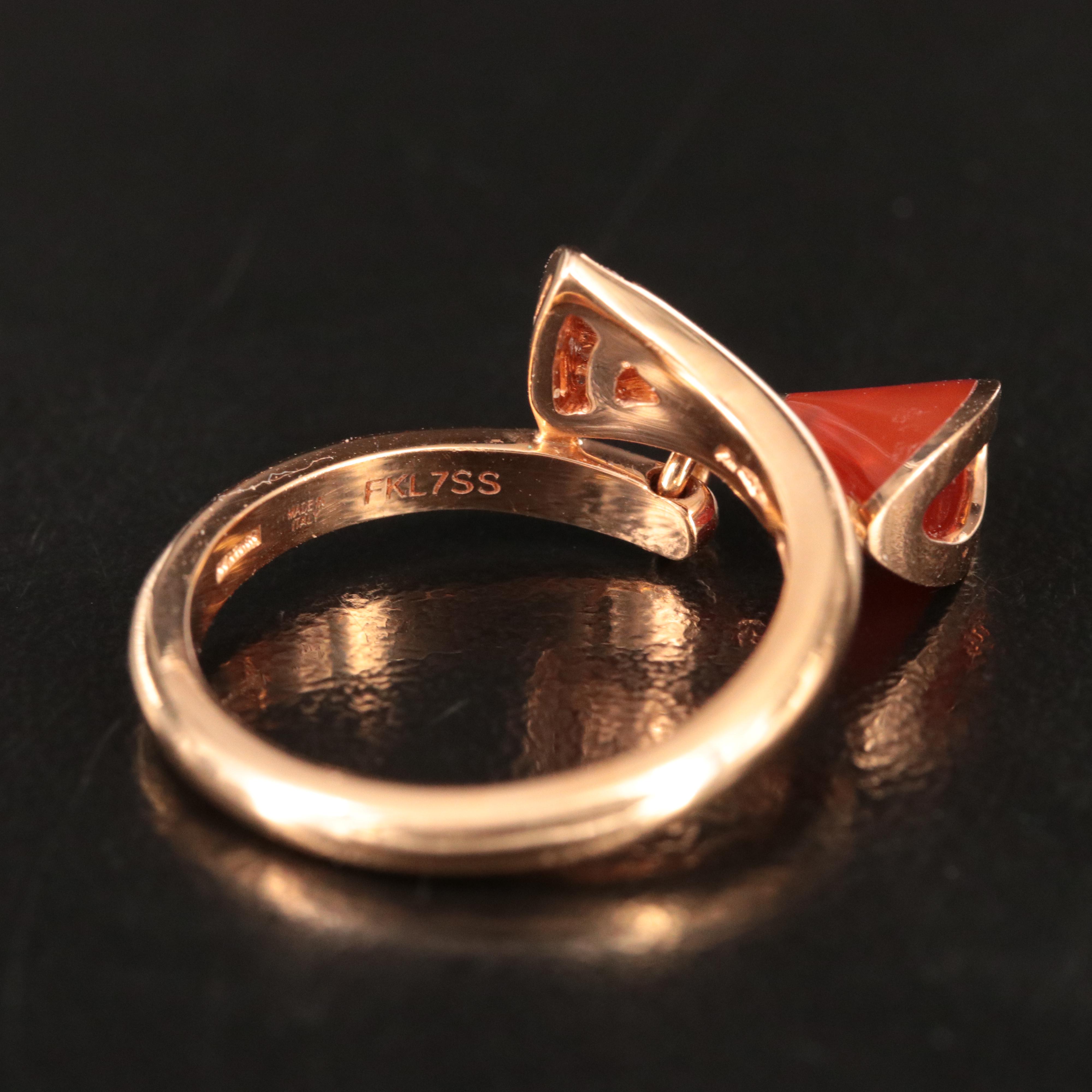 Bulgari BVLGARI Divina 18K Rose Gold, Carnelian and Diamond Ring