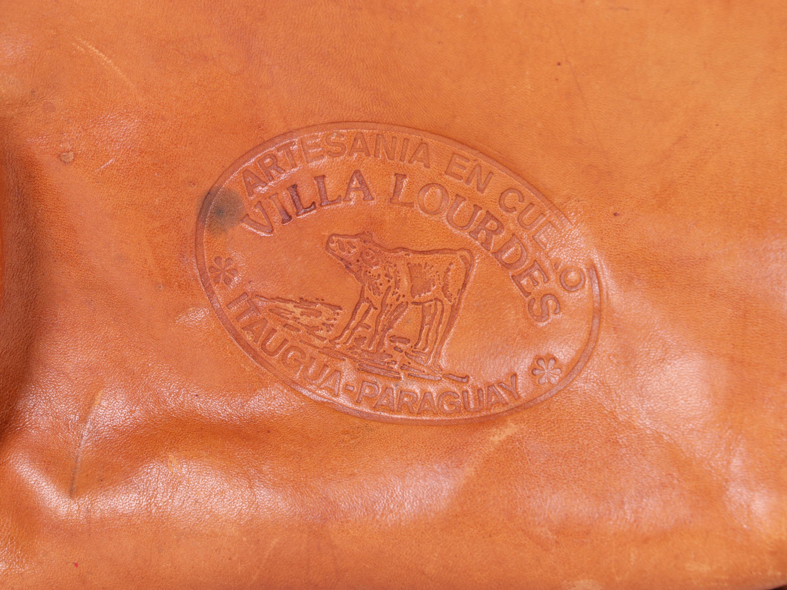 Paraguayan Made Villa Lourdes Leather Backpack, Late 20th Century