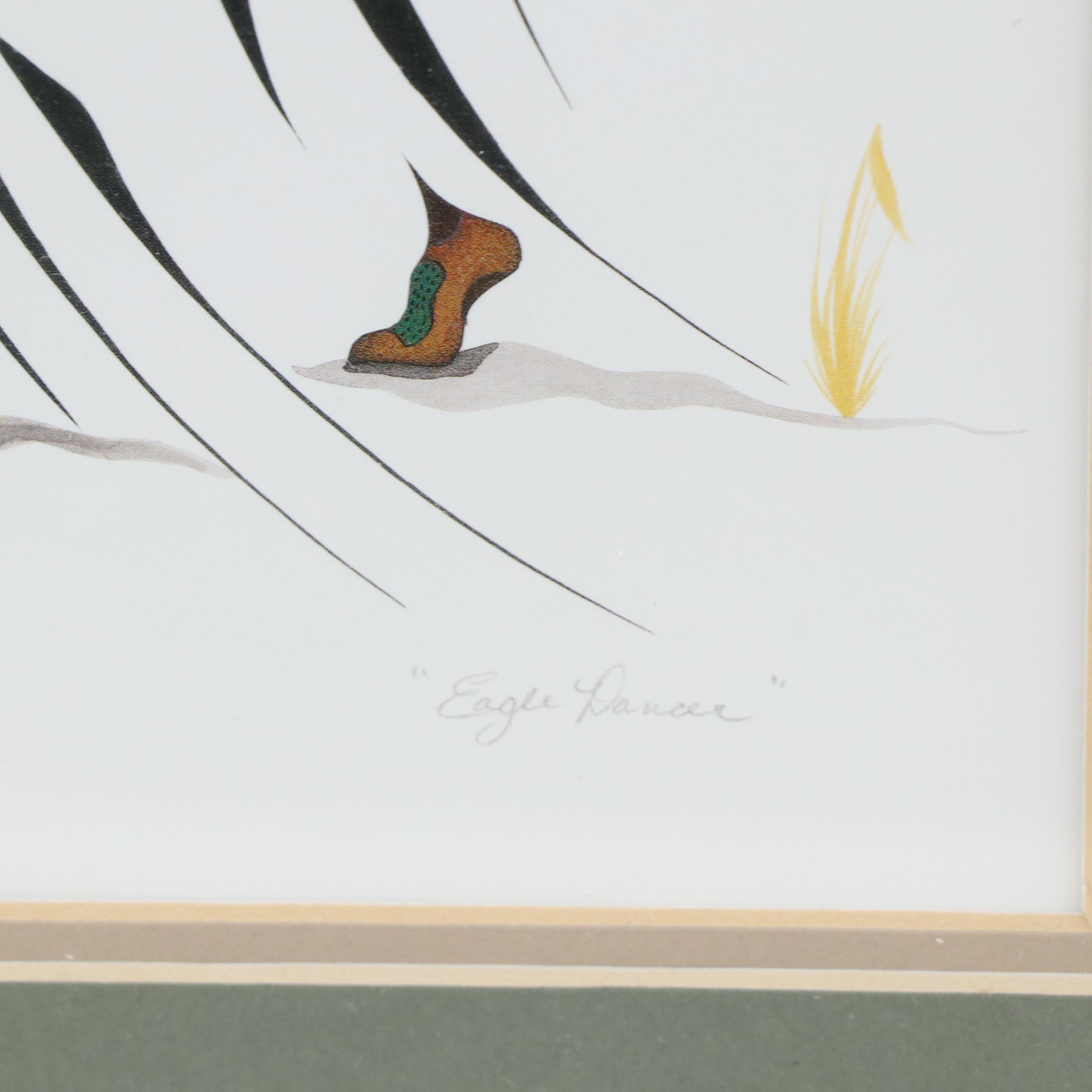 Garnet Tobacco Offset Lithographs "Eagle Dancer" and "Eternal Conflict," 1993