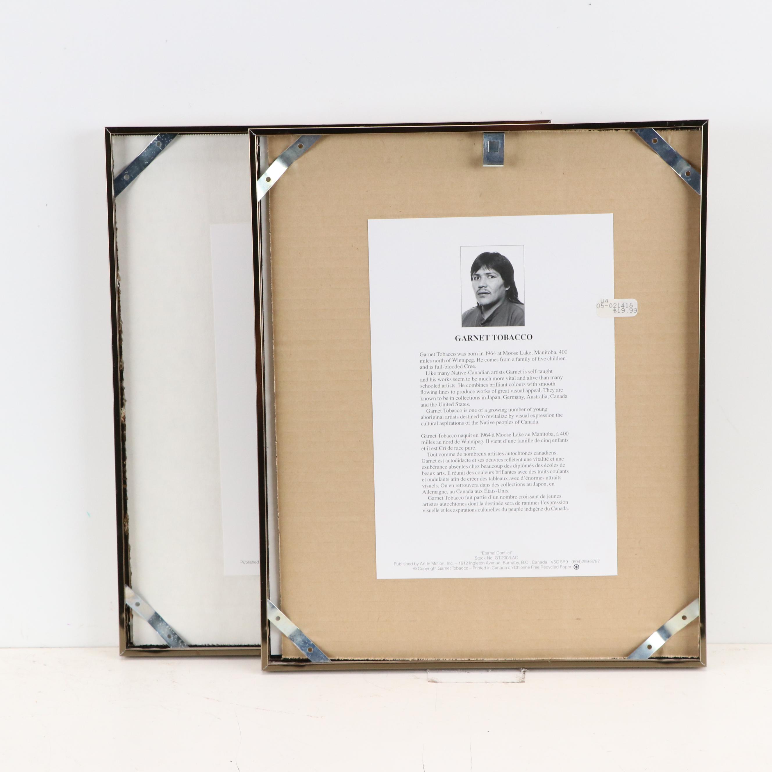 Garnet Tobacco Offset Lithographs "Eagle Dancer" and "Eternal Conflict," 1993