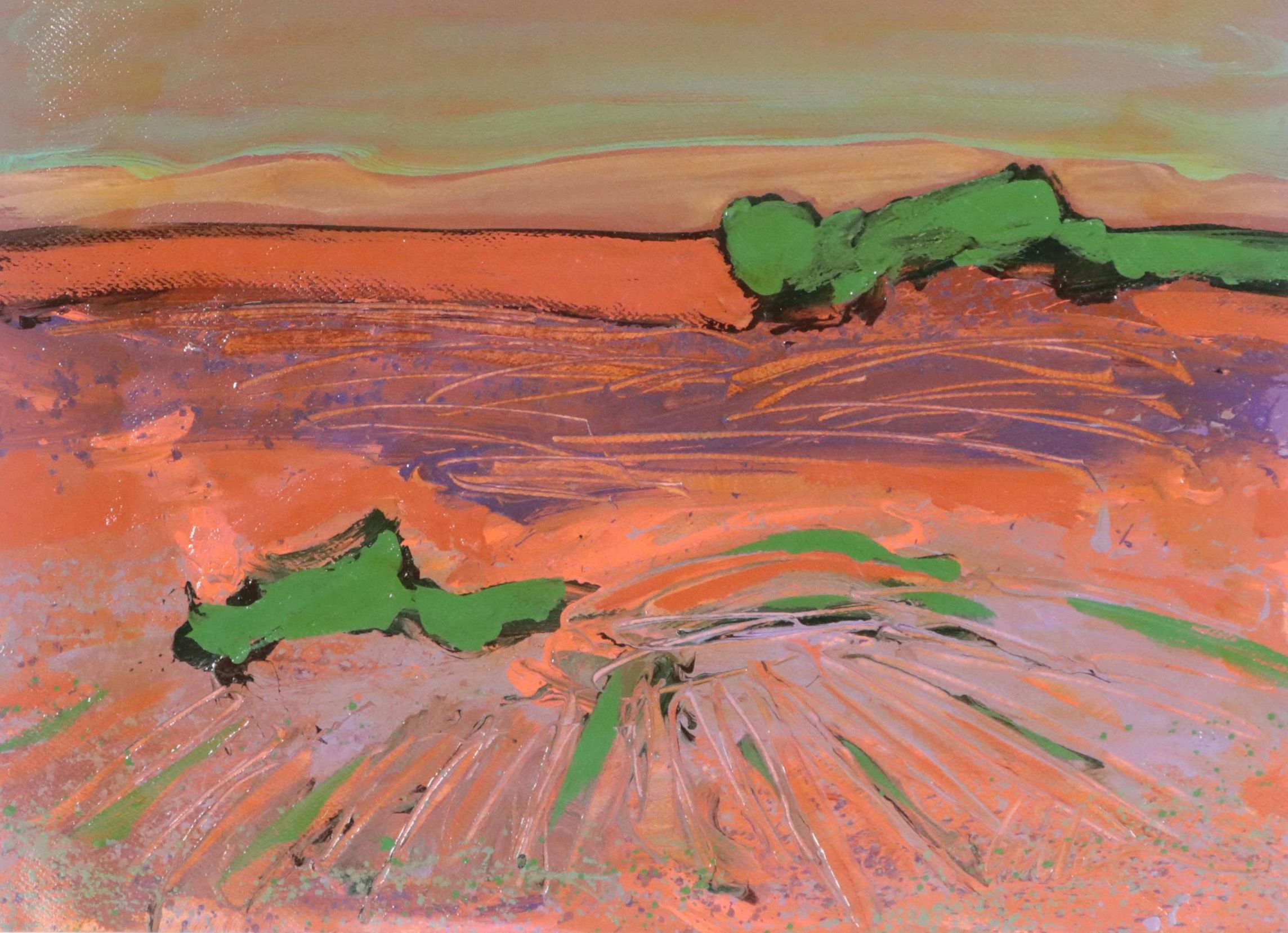 Harry Hilson Modern Landscape Acrylic Painting, Mid-Late 20th Century