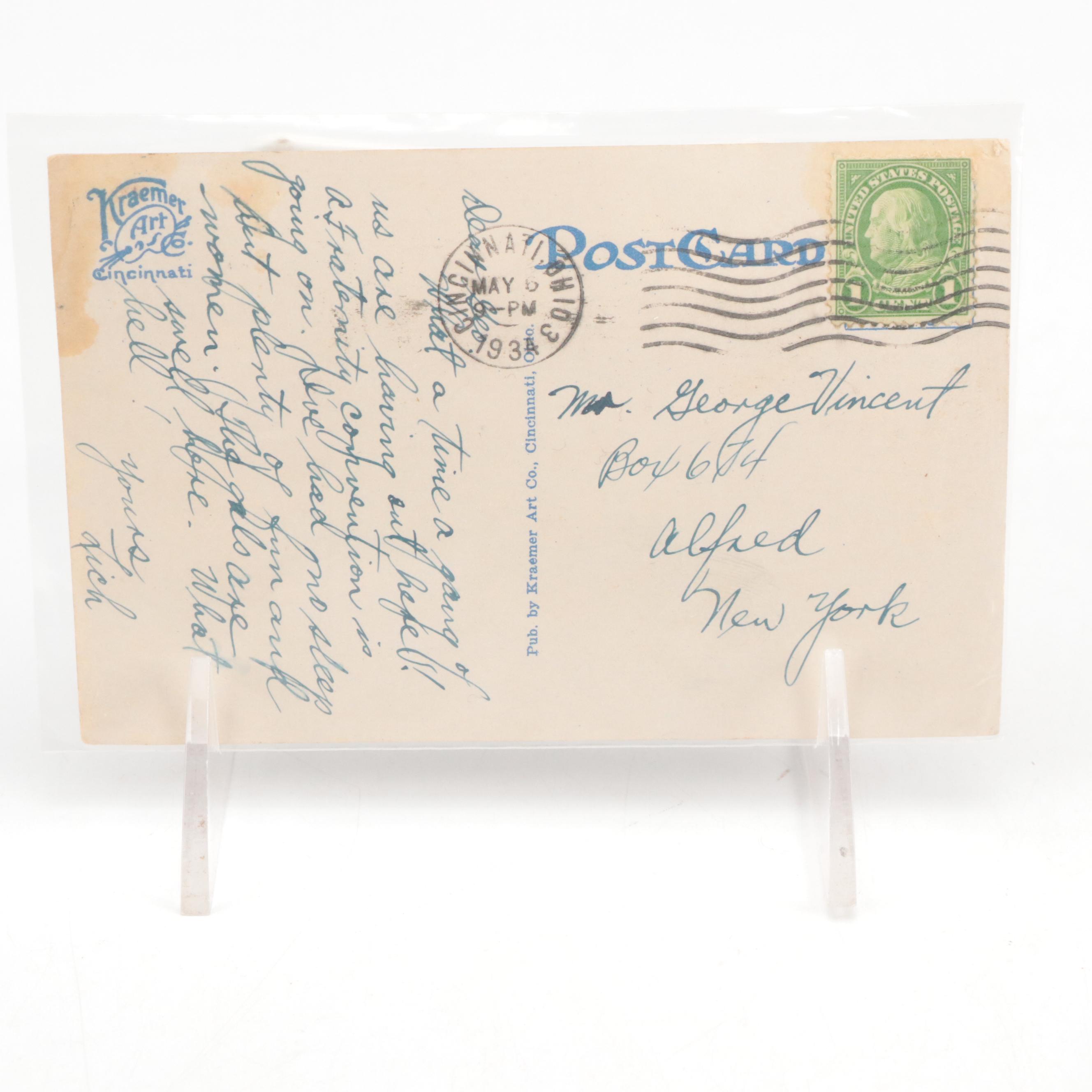 Cincinnati and New Orleans Souvenir Postcards with Advertisement Cards