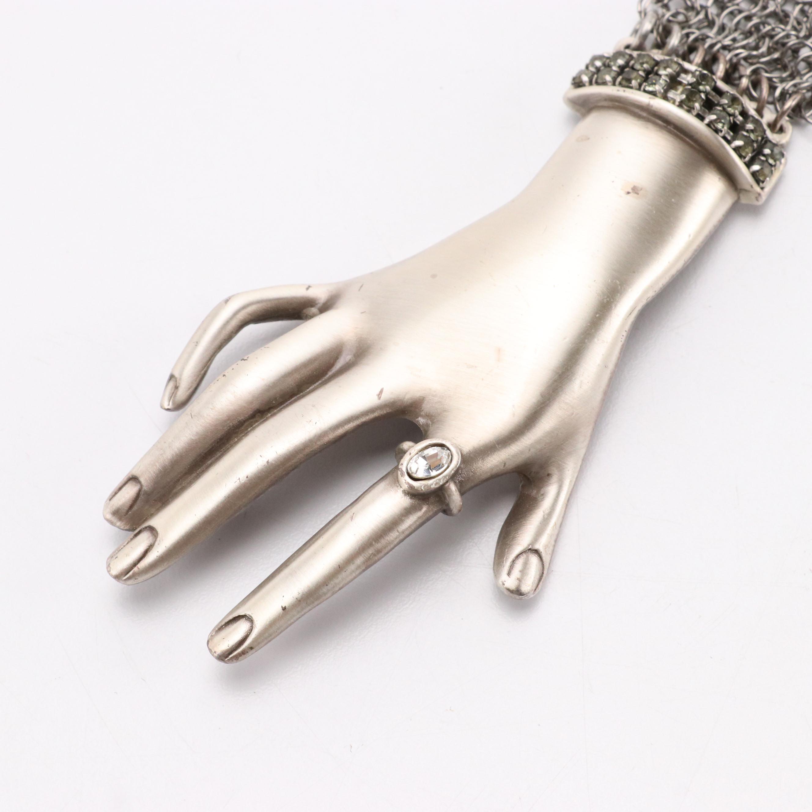 Anthony Ferrara Metal Mesh Wrap Belt with Clasping Hands