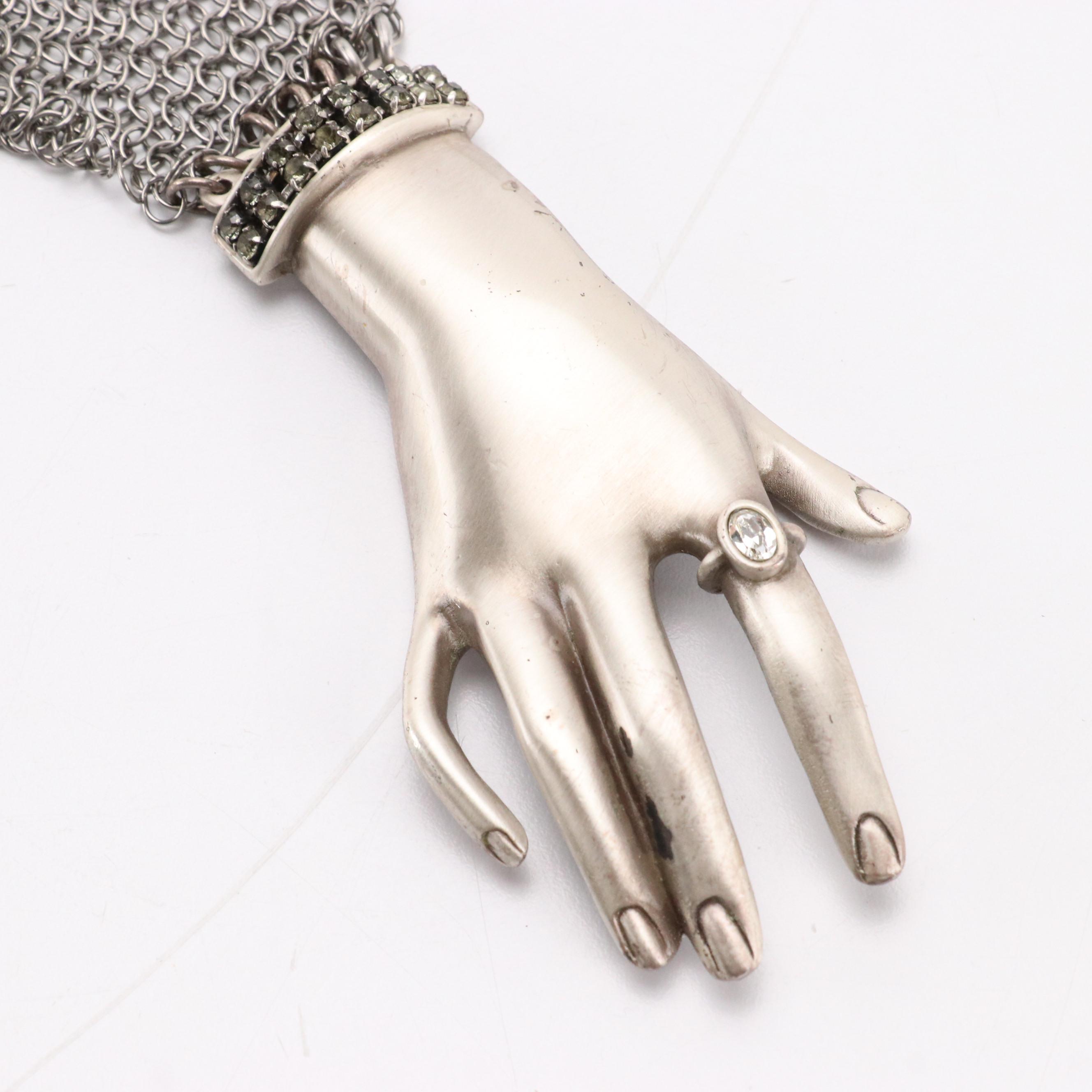 Anthony Ferrara Metal Mesh Wrap Belt with Clasping Hands